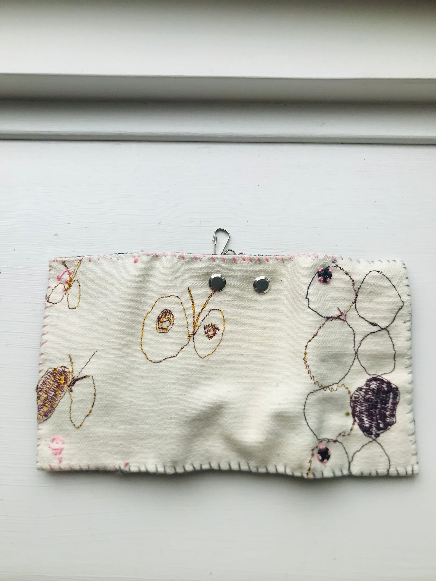 Keyholder 手縫いのキーホルダー　4連　布製　スローファッション　ハンドメイド　2037