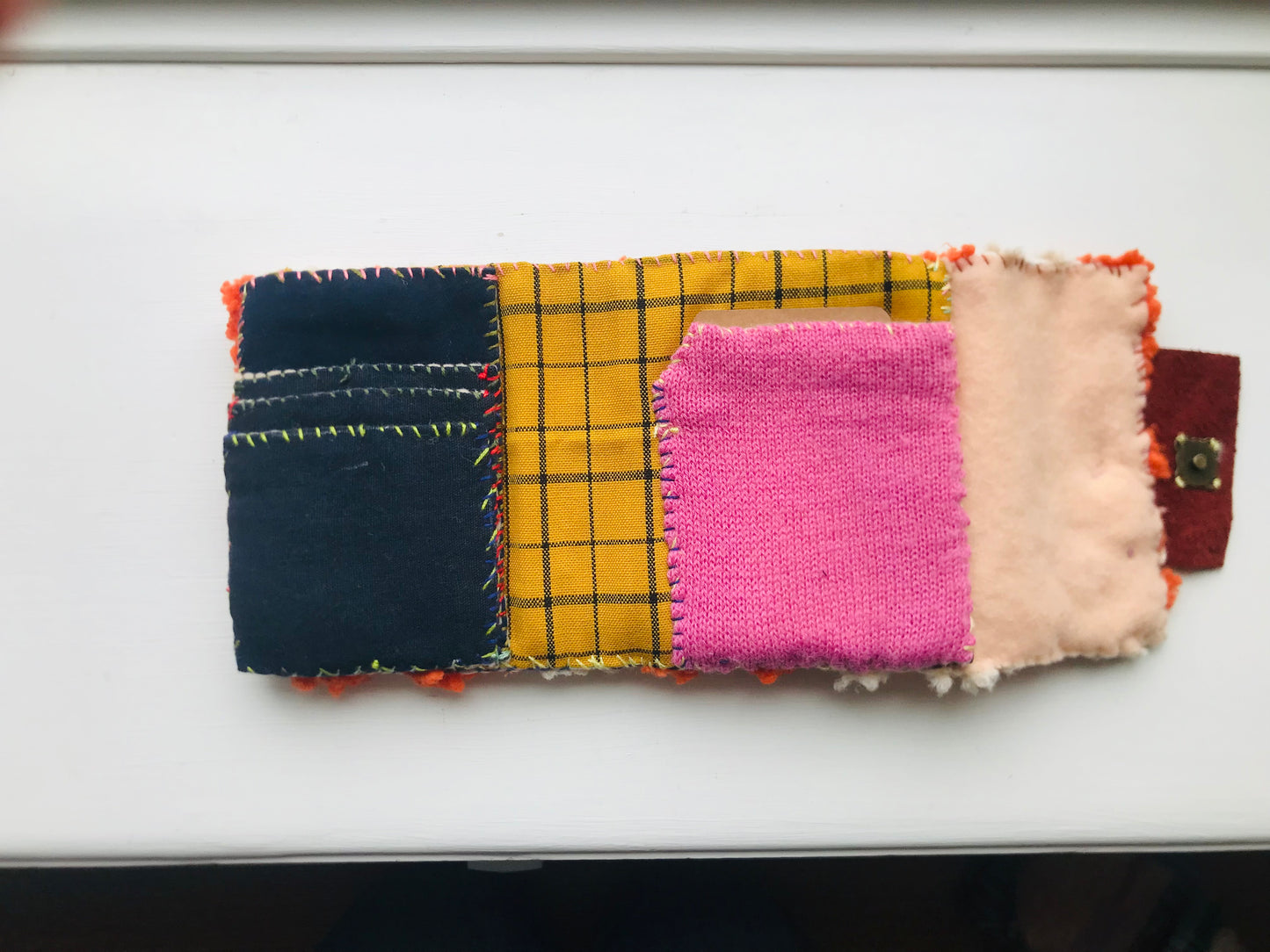 Wallet Fabric Wallet Handmade Hand-sewn Embroidered Patchwork Bi-fold 2056