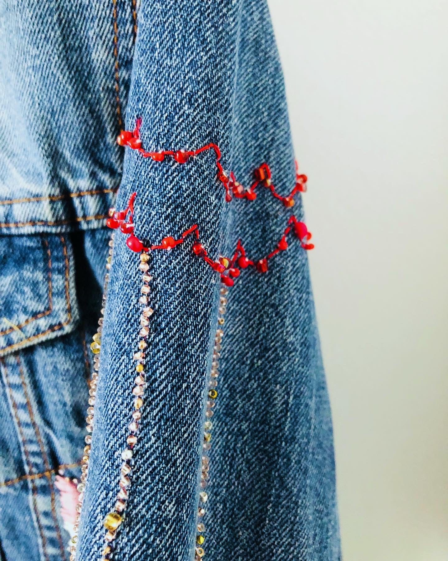 Cowboy jacket remake fabric slow fashion embroidery hand embroidery reproduction handmade 1957