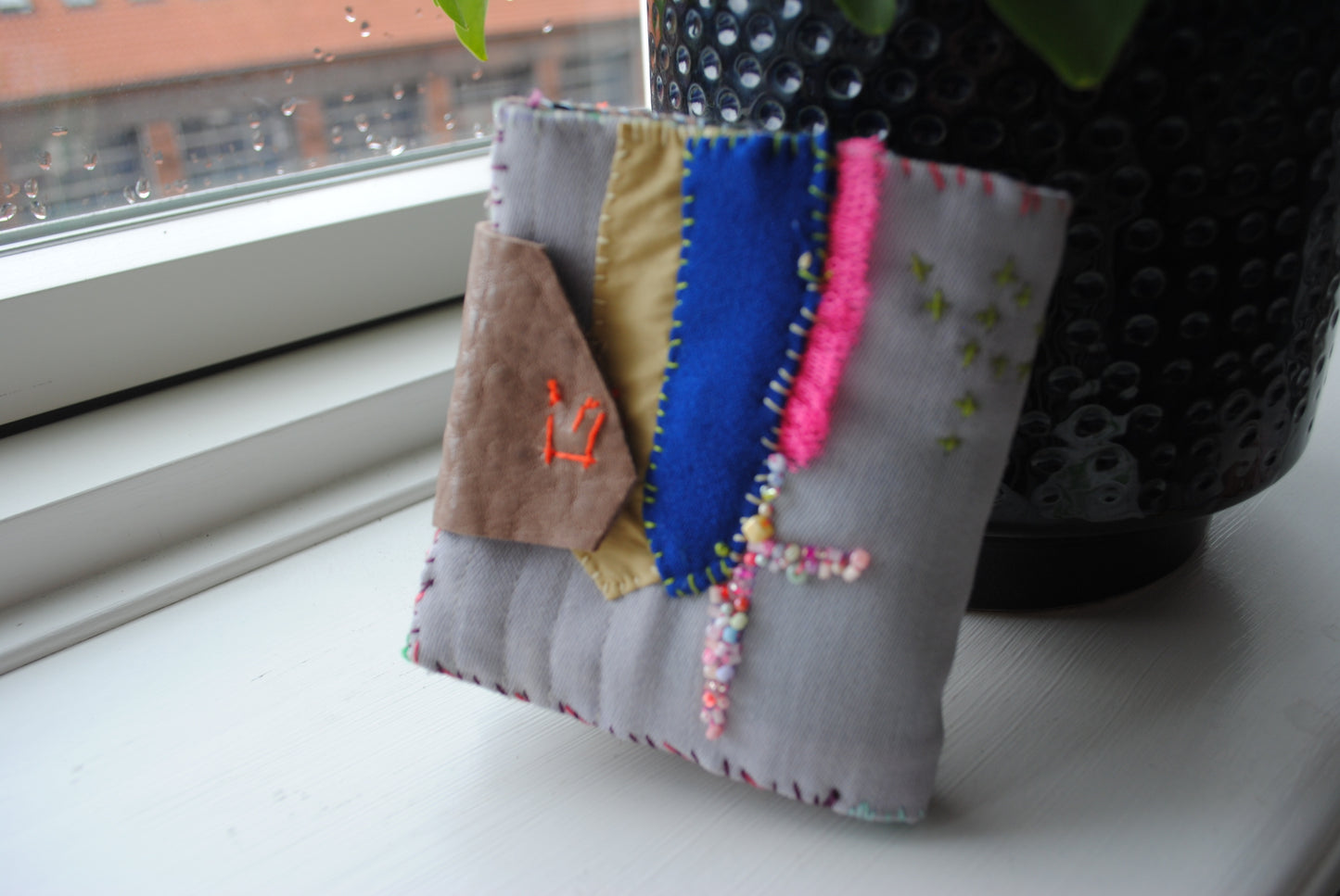 Wallet Cloth Wallet Handmade Hand Sewn Embroidered Patchwork Bifold 1650