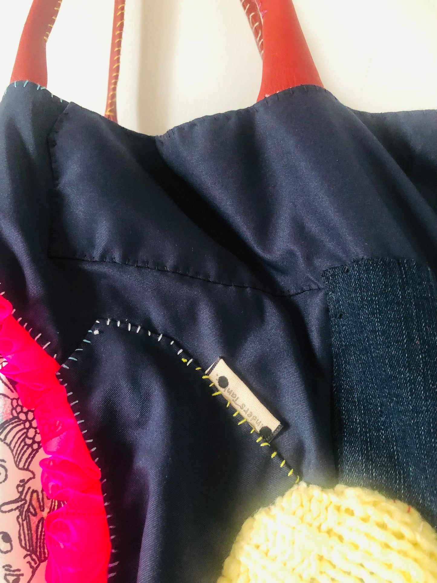 Bag 手縫いのバッグ 布製　トートバッグ　スローファッション　ハンドメイド　2464