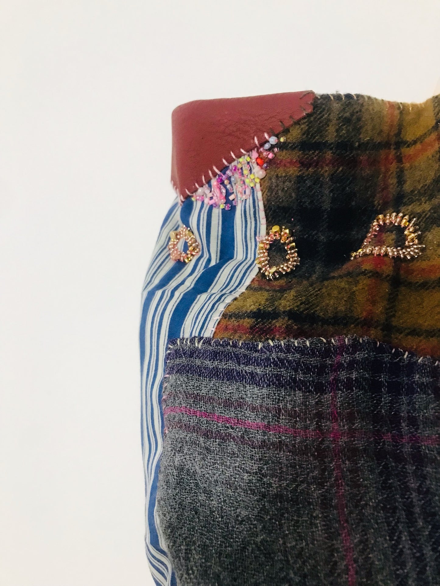 Bag   手縫いのバッグ　  布製　スローファッション　ハンドメイド　1907