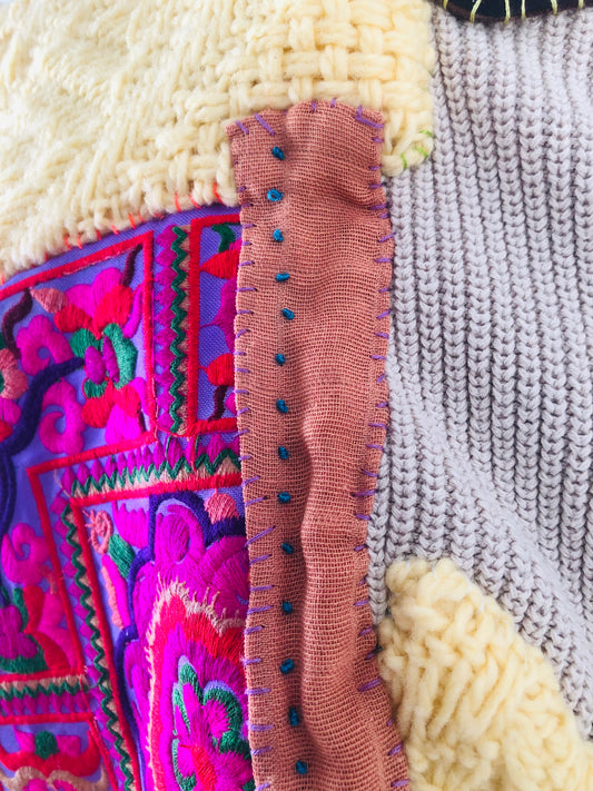 Bag Hand-sewn cloth tote bag, slow fashion, one-handle bag, handmade 2409