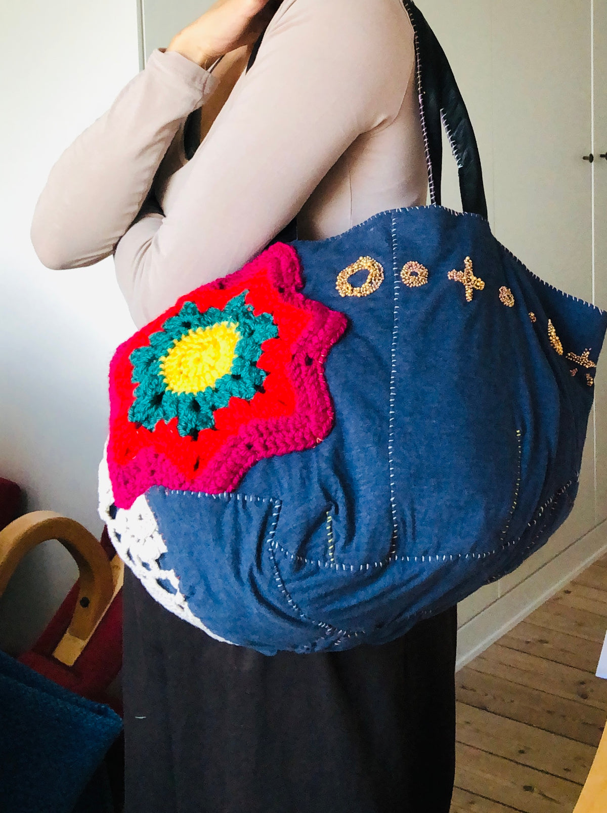 Bag Hand-stitched bag, fabric, tote bag, slow fashion, handmade, 2547