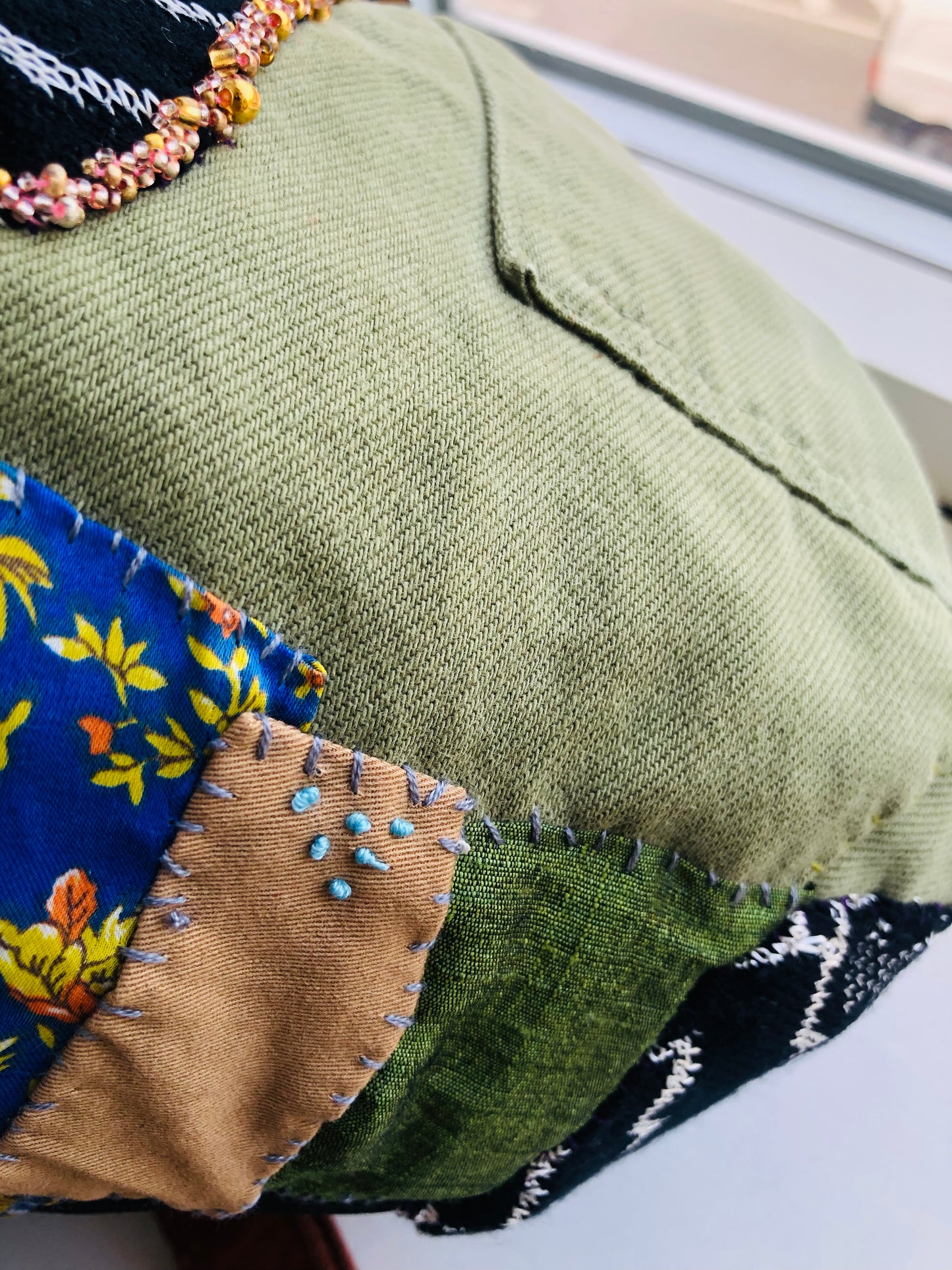 Bag 手縫いのバッグ 布製　トートバッグ　スローファッション　ハンドメイド　2505