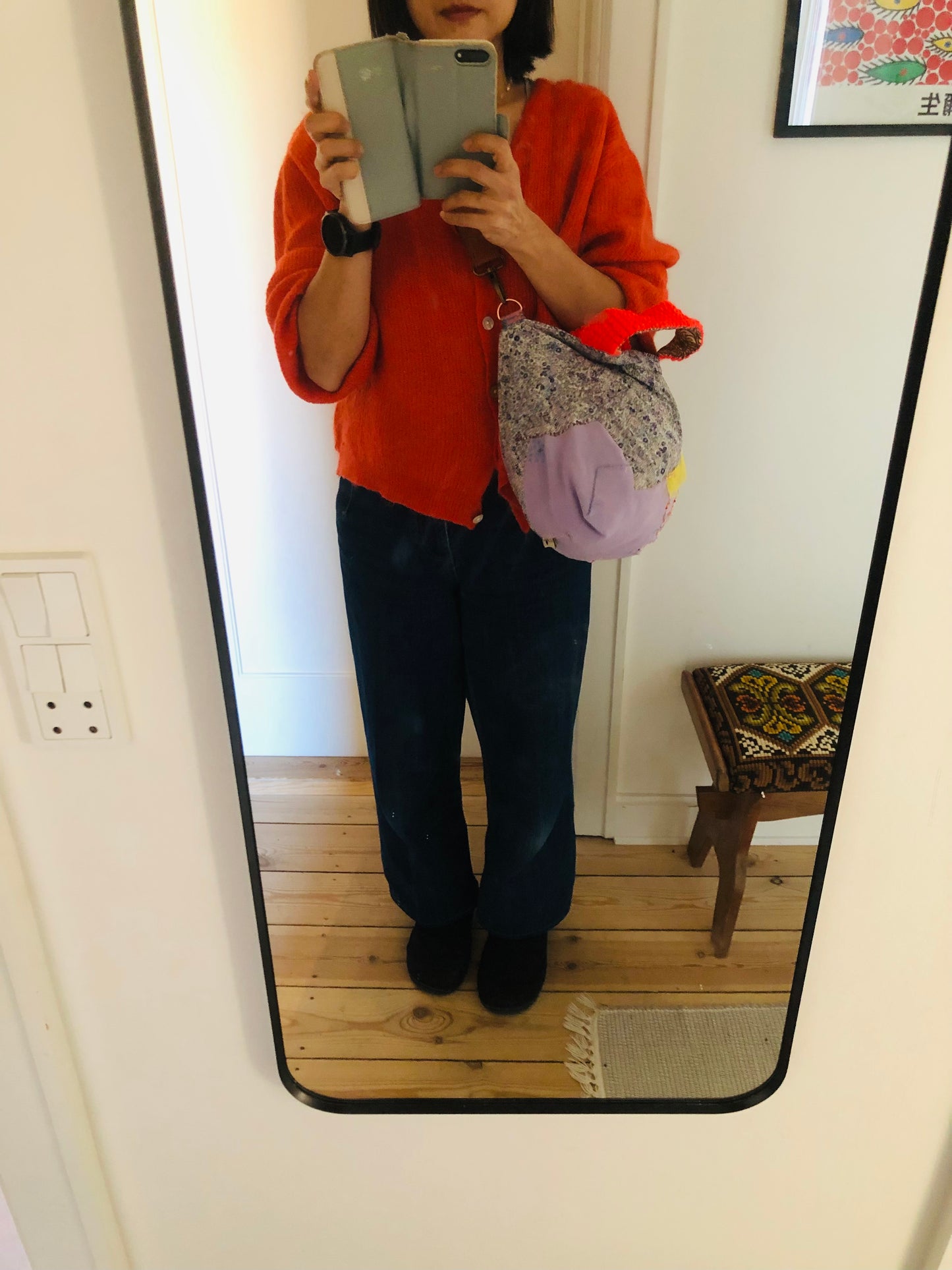 Bag 手縫いのバッグ 布製　トートバッグ　スローファッション　ハンドメイド　2406