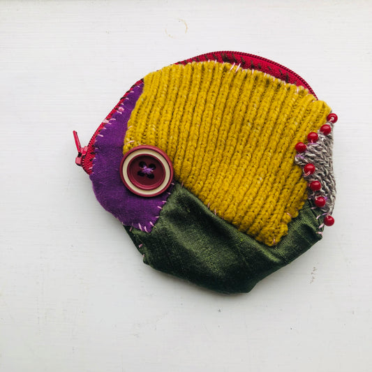 coin-purse 小物入れ　カード入れ　布製　コインケース　スローファッション　小銭入れ　ハンドメイド　2411