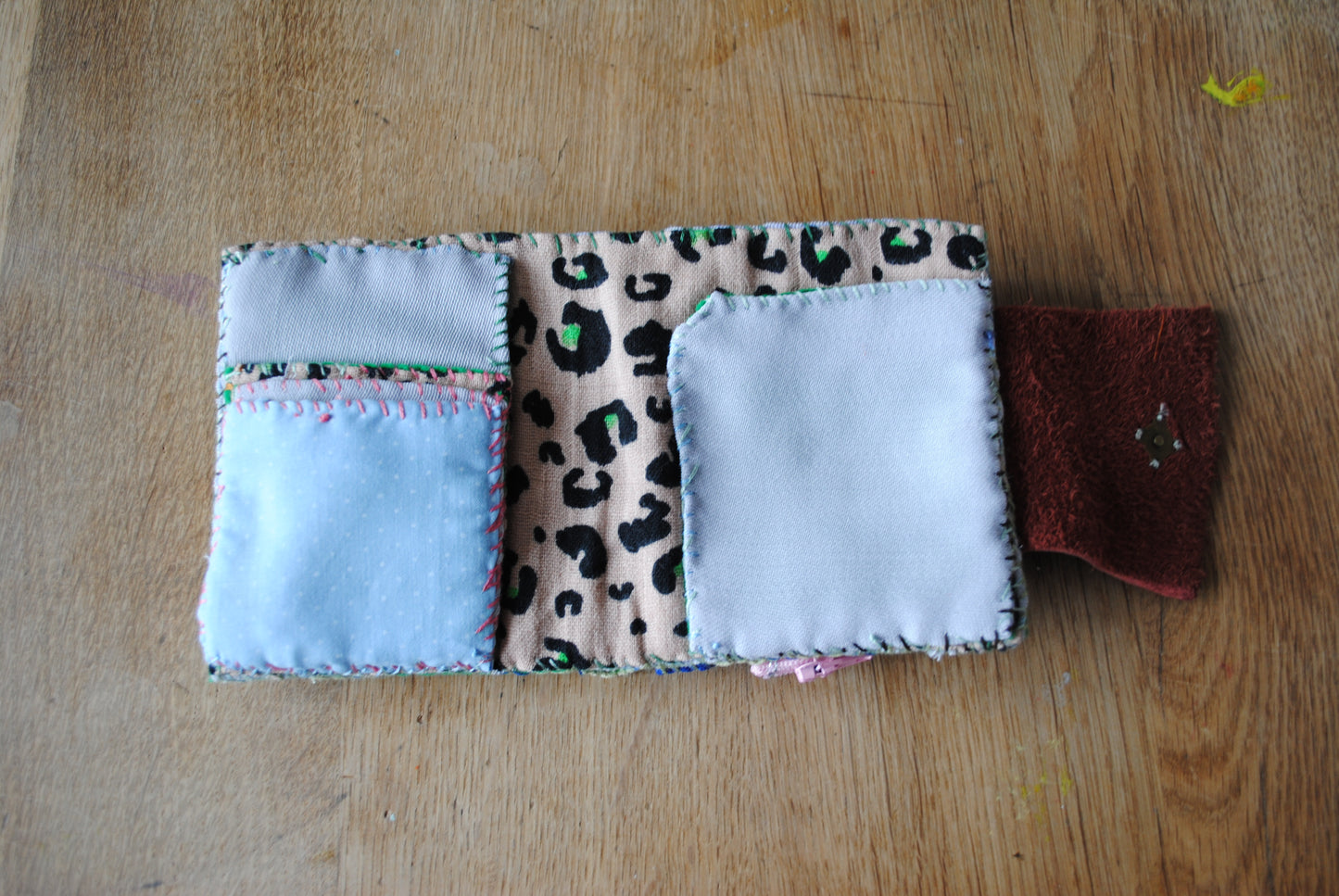 Wallet Cloth Wallet Handmade Hand Sewn Embroidered Patchwork Bifold 1650