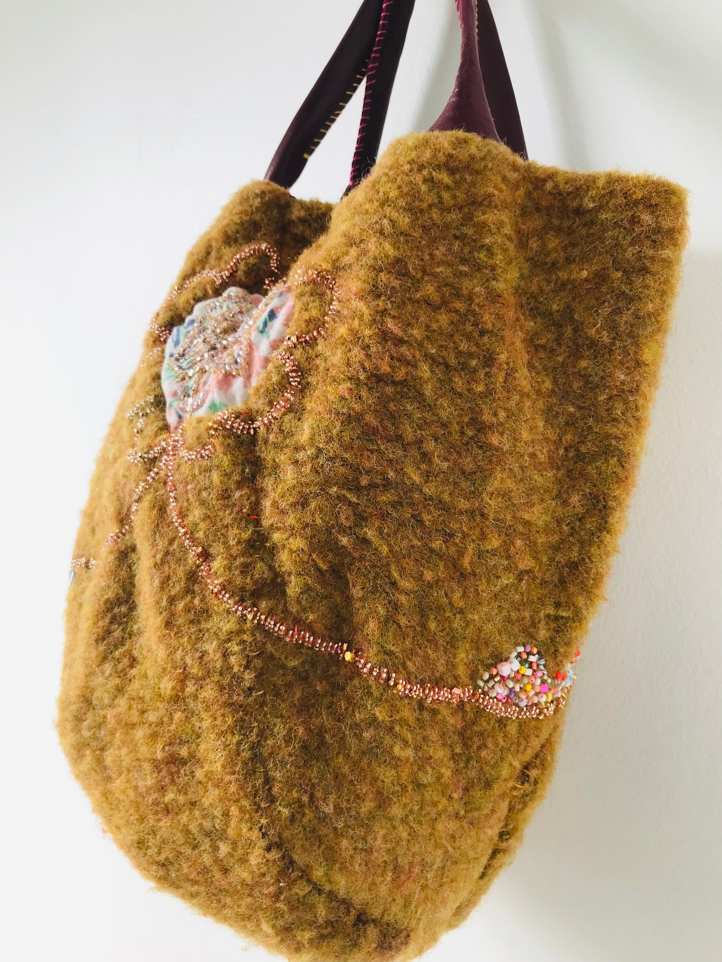 Bag   手縫いのバッグ　  布製　スローファッション　ハンドメイド　1864