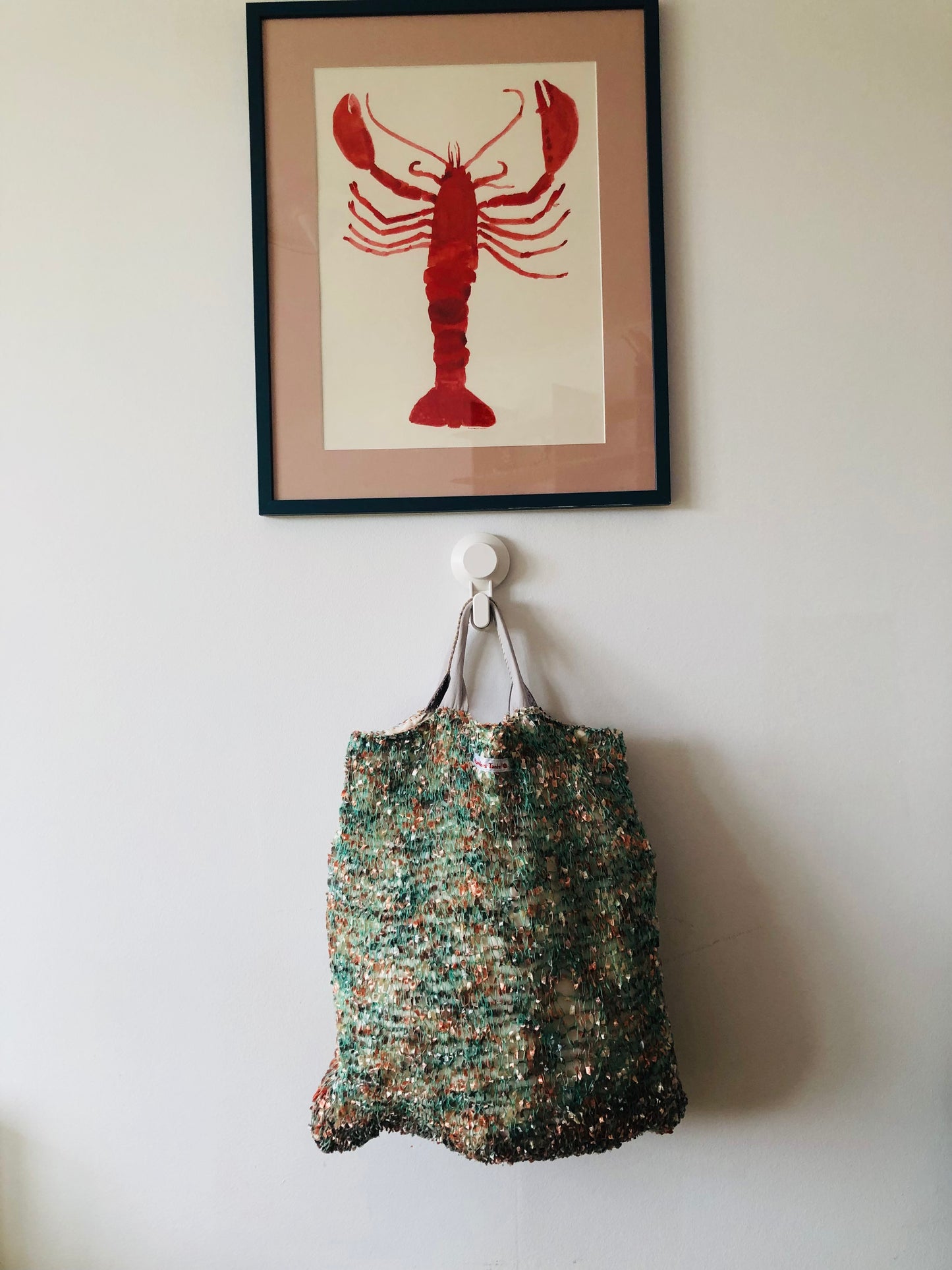 Bag 手縫いのバッグ 布製　編み物　トートバッグ　スローファッション　ハンドメイド　2472