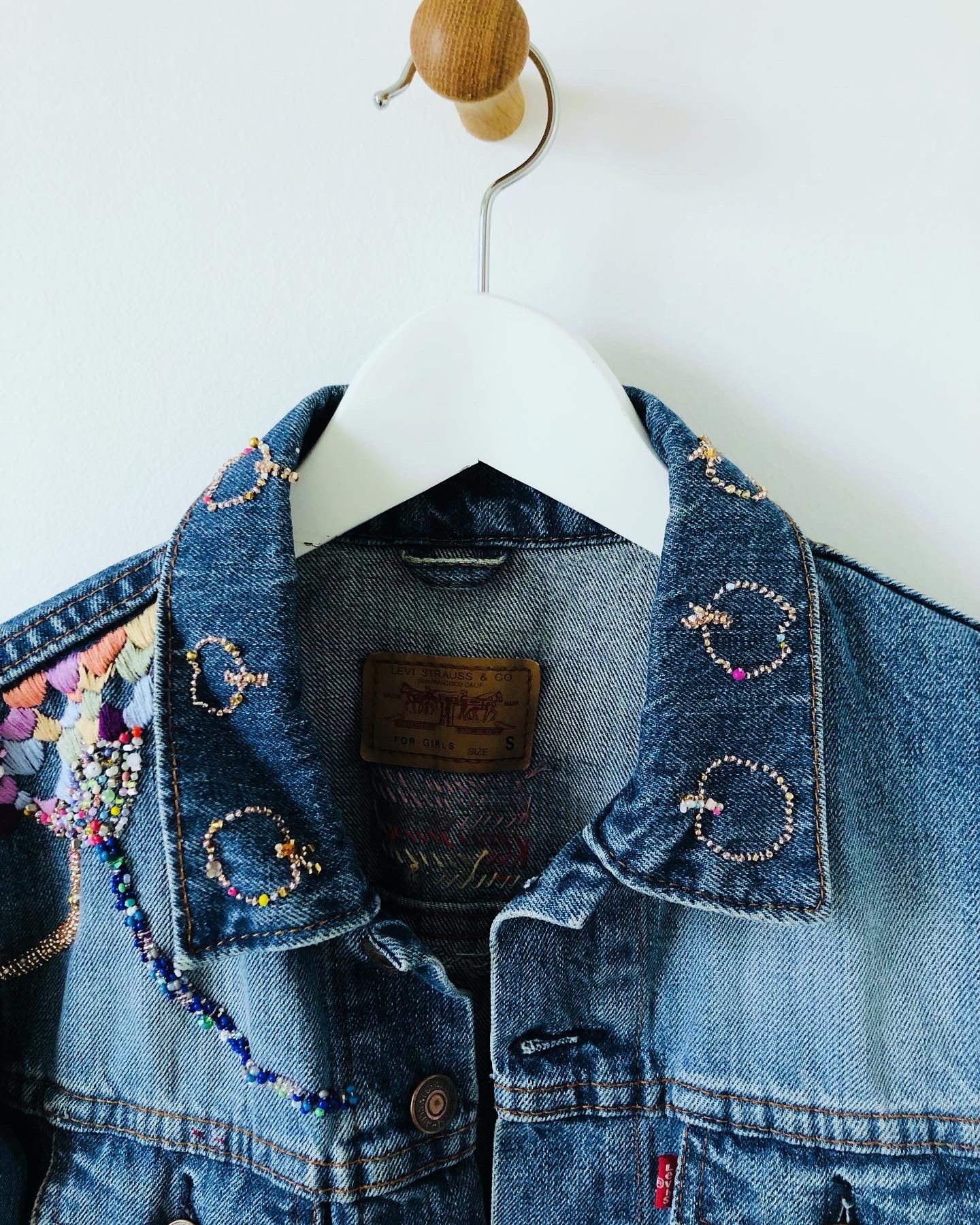 Cowboy jacket remake fabric slow fashion embroidery hand embroidery reproduction handmade 1957