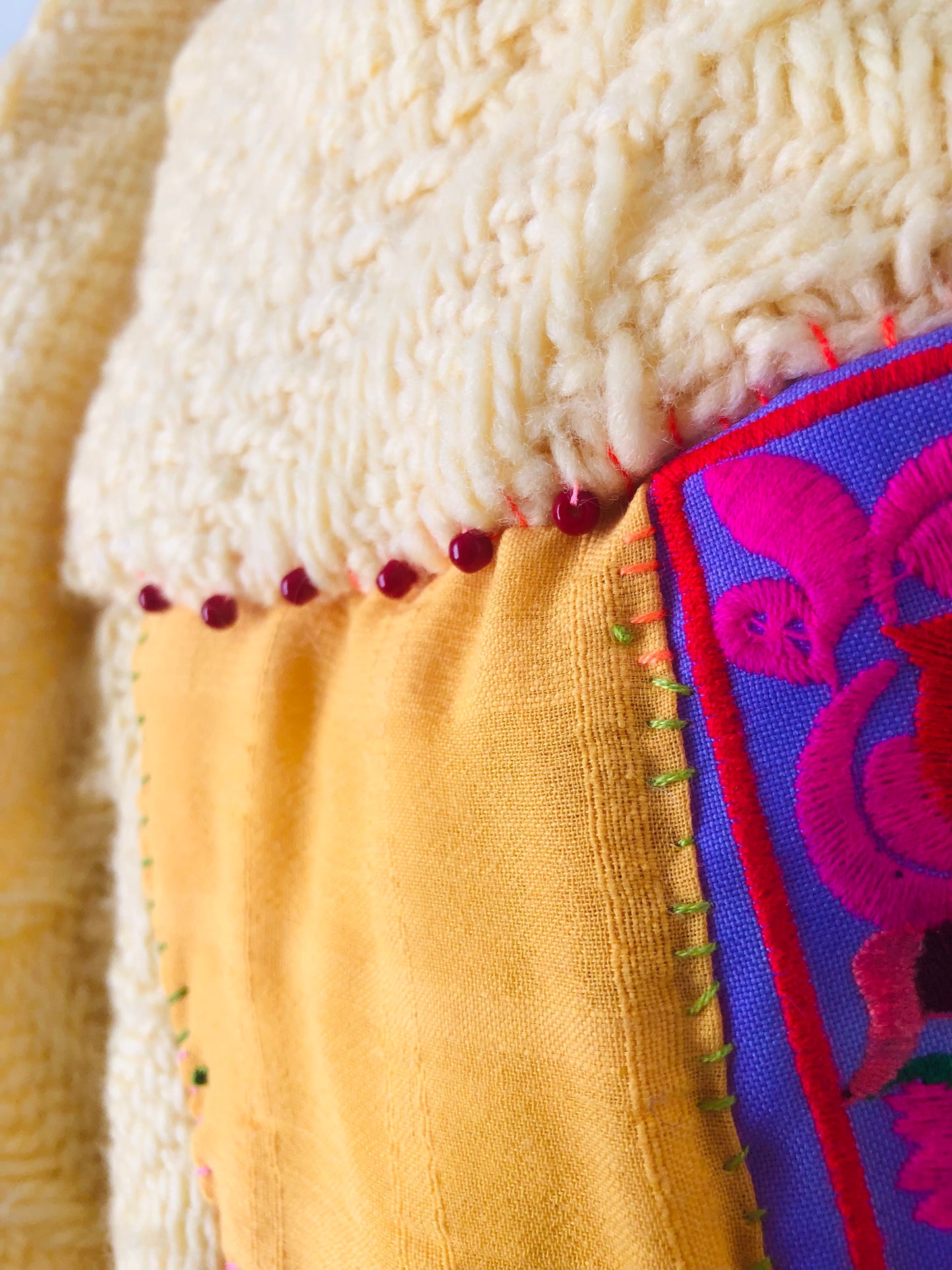 Bag 手縫いのバッグ　布製　トートバッグ　スローファッション　ワンハンドルバッグ　ハンドメイド　2409