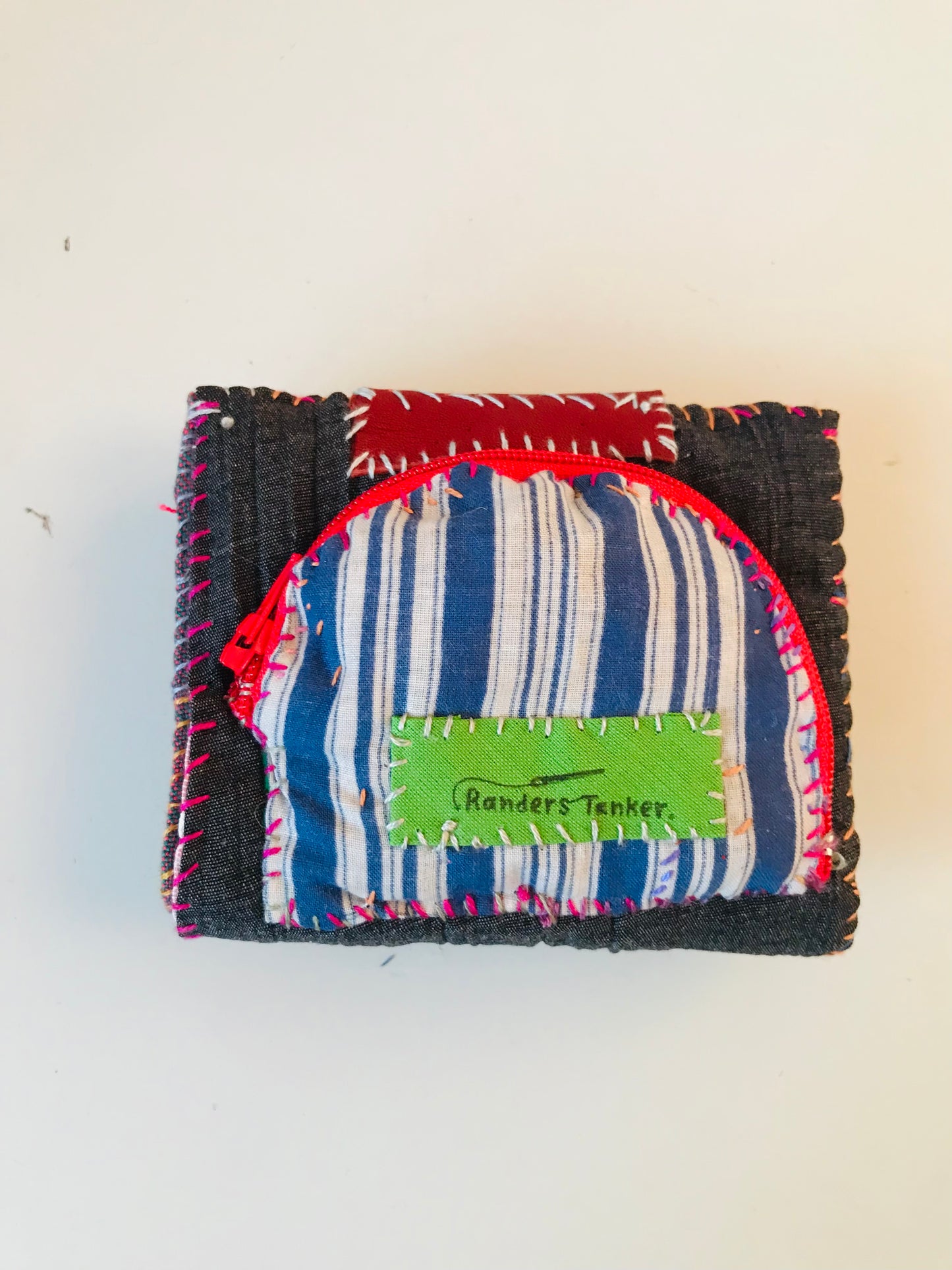 Wallet Fabric Wallet Handmade Hand-sewn Embroidered Patchwork Bi-fold 1919