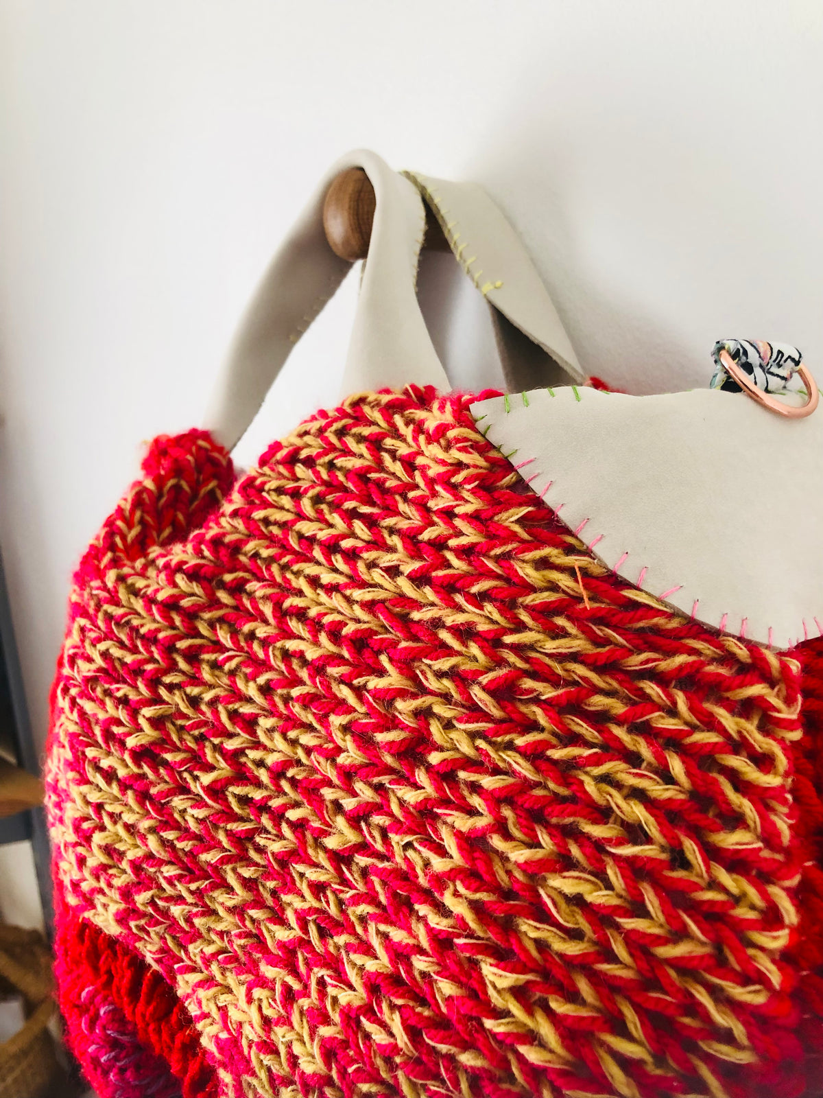 Bag 手縫いのバッグ 布製　トートバッグ　スローファッション　ハンドメイド　2538