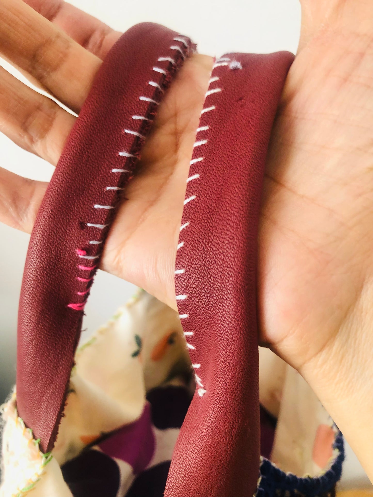 Bag 手縫いのバッグ 布製　編み物　トートバッグ　スローファッション　ハンドメイド　2498