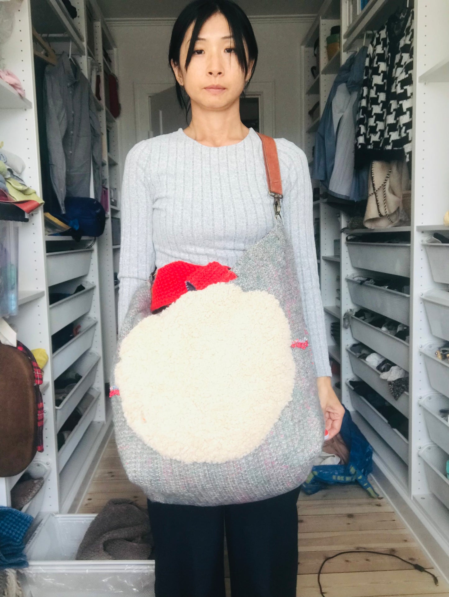 Bag   手縫いのバッグ　  布製　スローファッション　ハンドメイド　1891