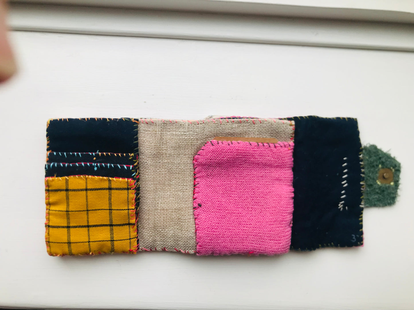 Wallet Fabric Wallet Handmade Hand-sewn Embroidered Patchwork Bi-fold 2053