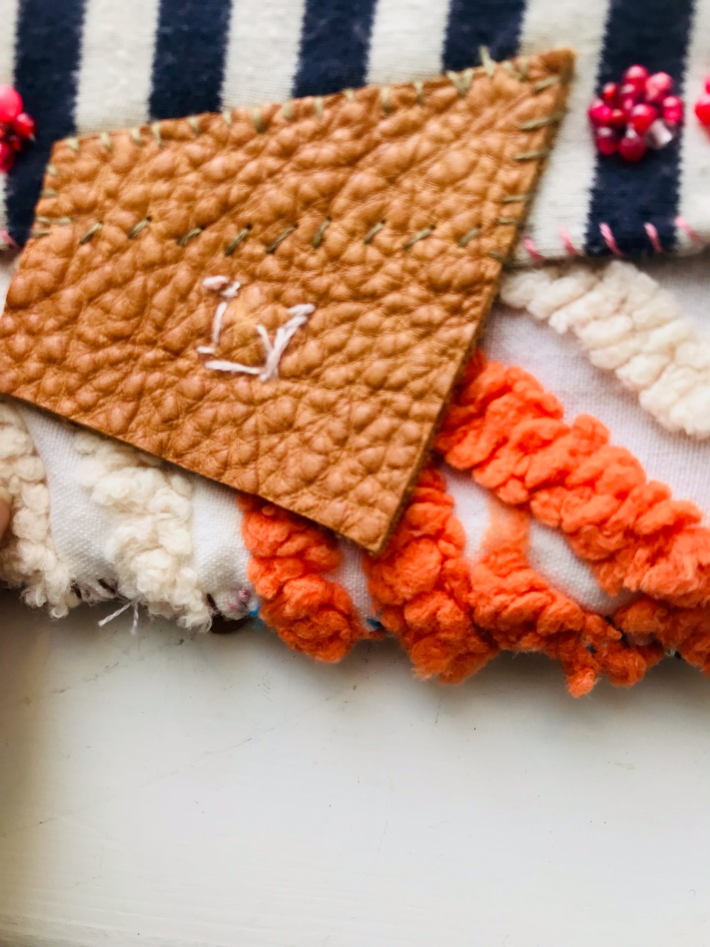 Wallet Hand-sewn Beaded Fabric Slow Fashion Handmade 2083