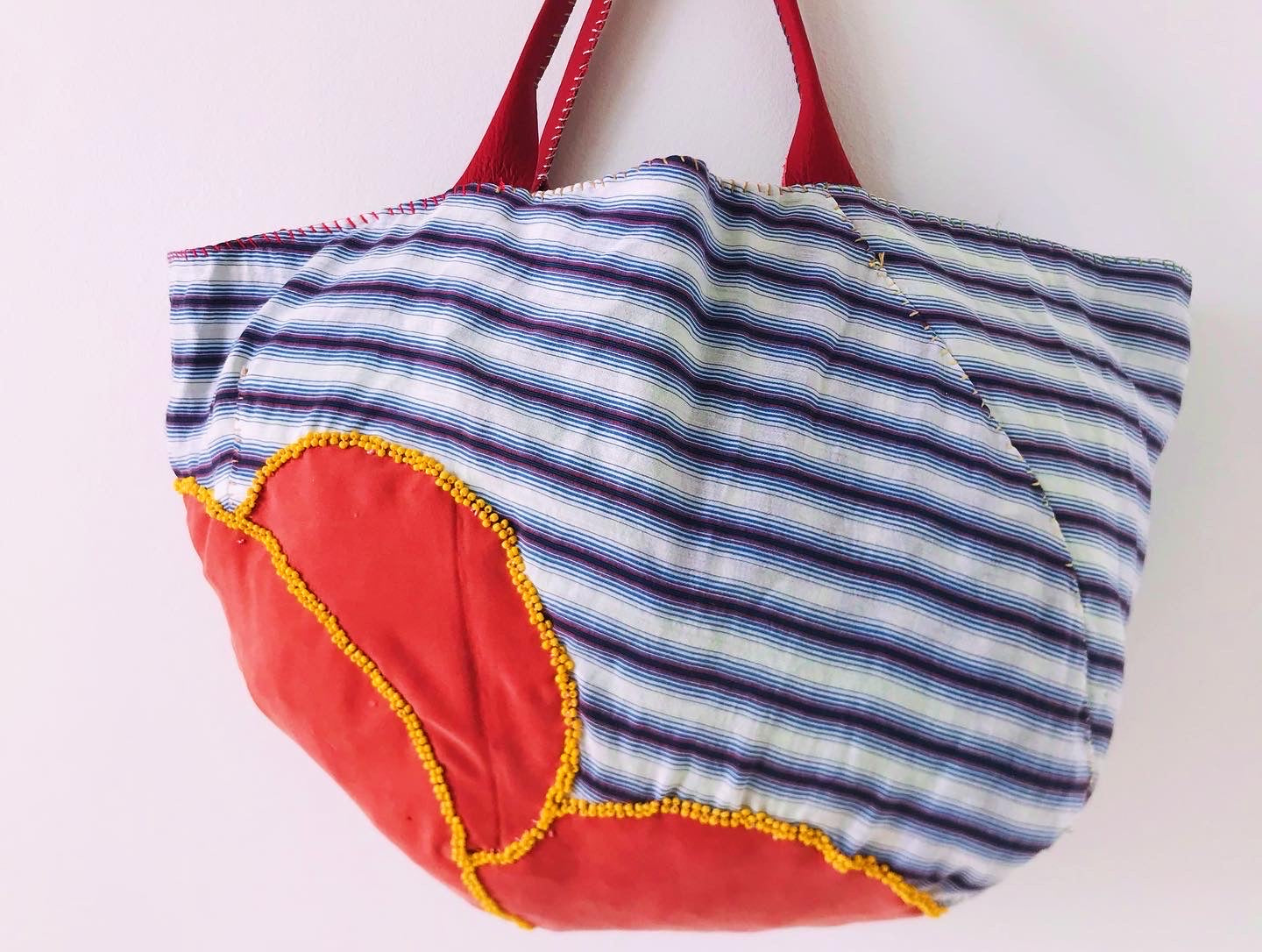 Bag Hand-sewn bag Fabric tote bag Slow fashion Handmade 2069