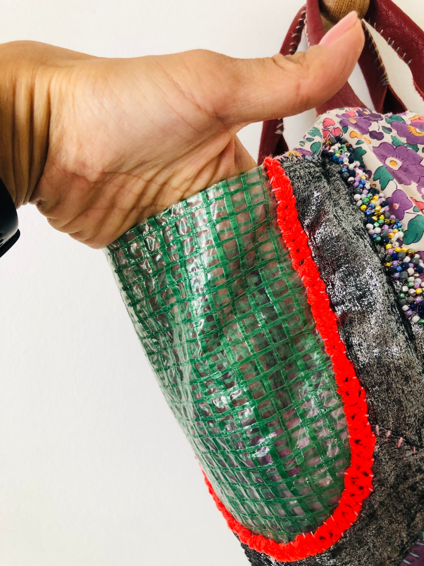 Bag 手縫いのバッグ 布製　トートバッグ　スローファッション　ハンドメイド　2507