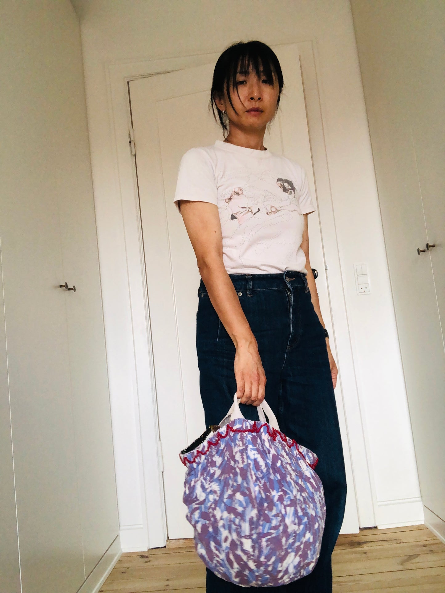 Bag 手縫いのバッグ 布製　トートバッグ　スローファッション　ハンドメイド　2475