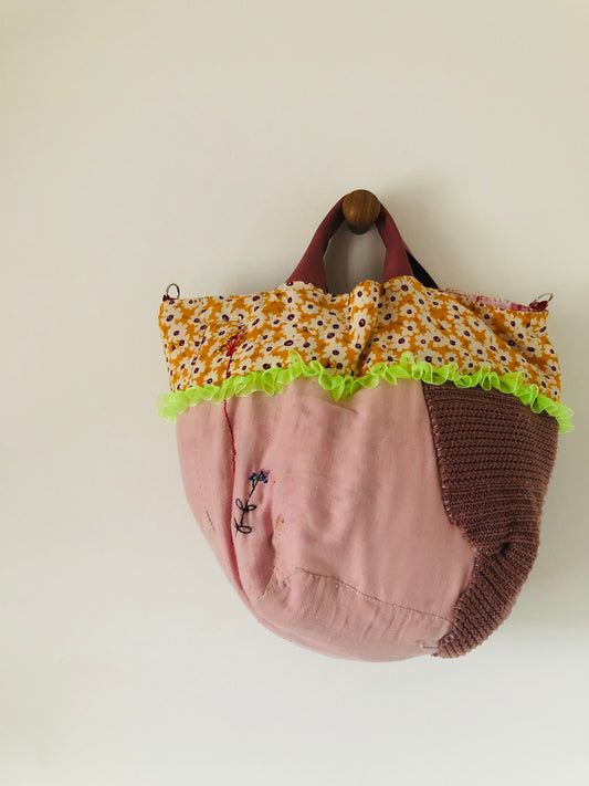 Bag Hand-stitched bag, fabric, tote bag, slow fashion, handmade, 2546