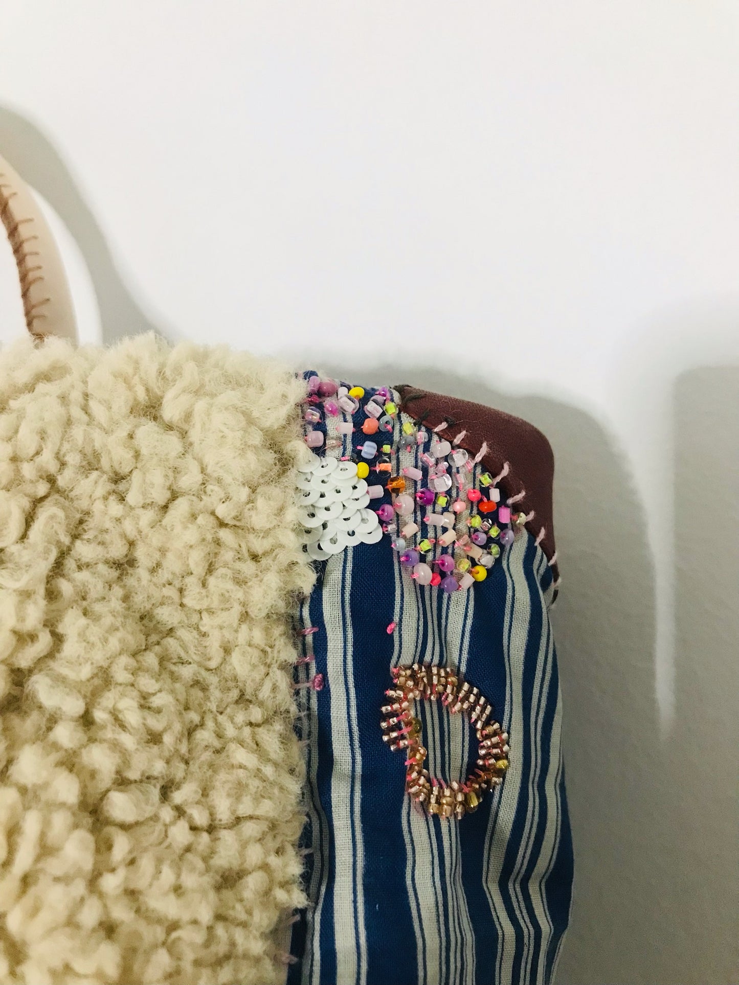 Bag   手縫いのバッグ　  布製　スローファッション　ハンドメイド　1907
