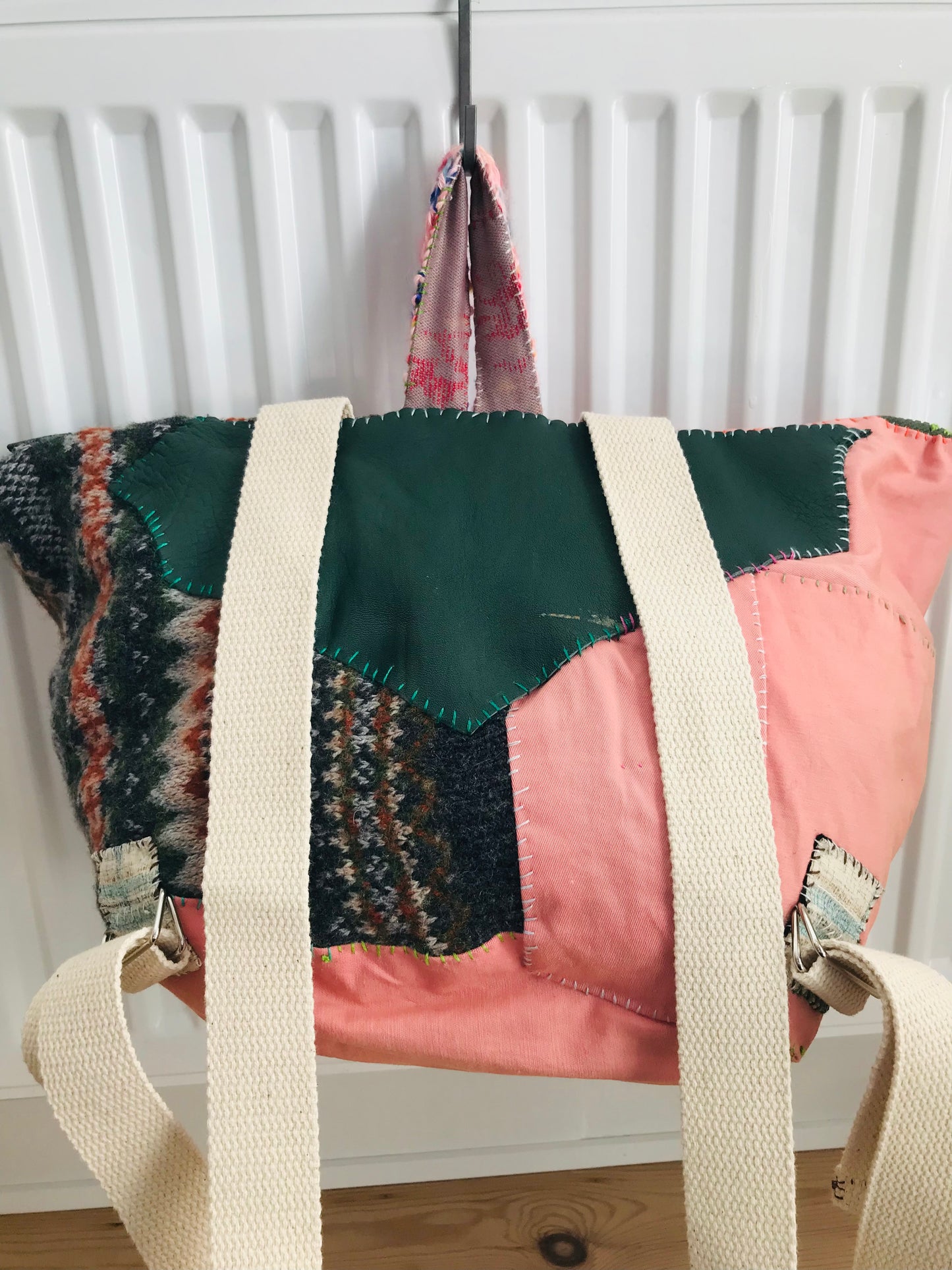 Rucksack Beaded Embroidered Hand Sewn Fabric Canvas 1586