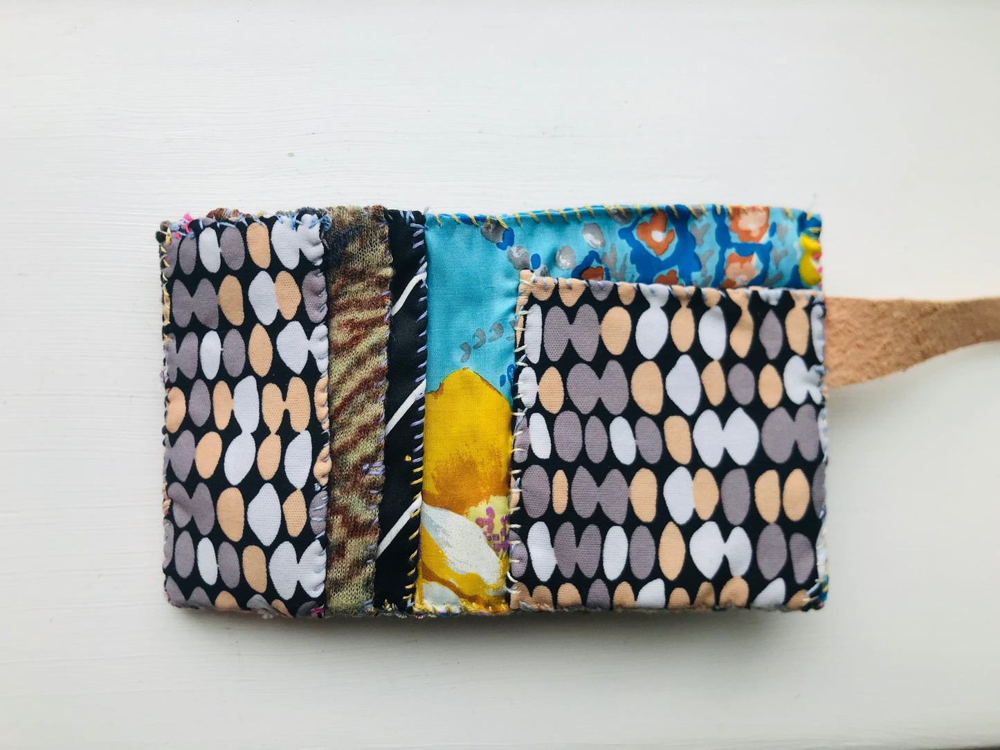 Wallet Cloth Wallet Handmade Hand Sewn Embroidered Patchwork Bifold 1649