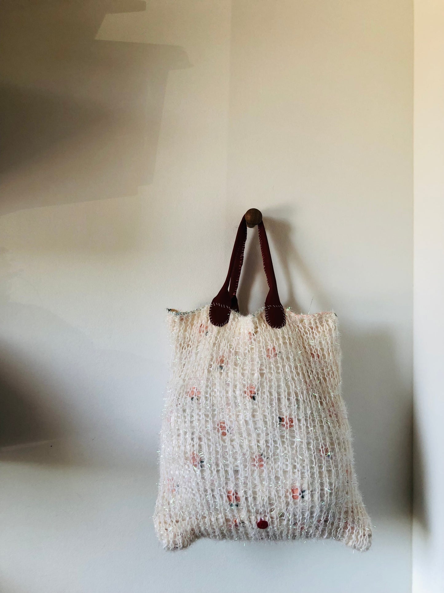 Bag 手縫いのバッグ 布製　編み物　トートバッグ　スローファッション　ハンドメイド　2471