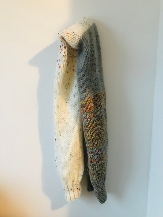 Scarf Stole Hand Knitted Mixed Yarn Colorful 1923