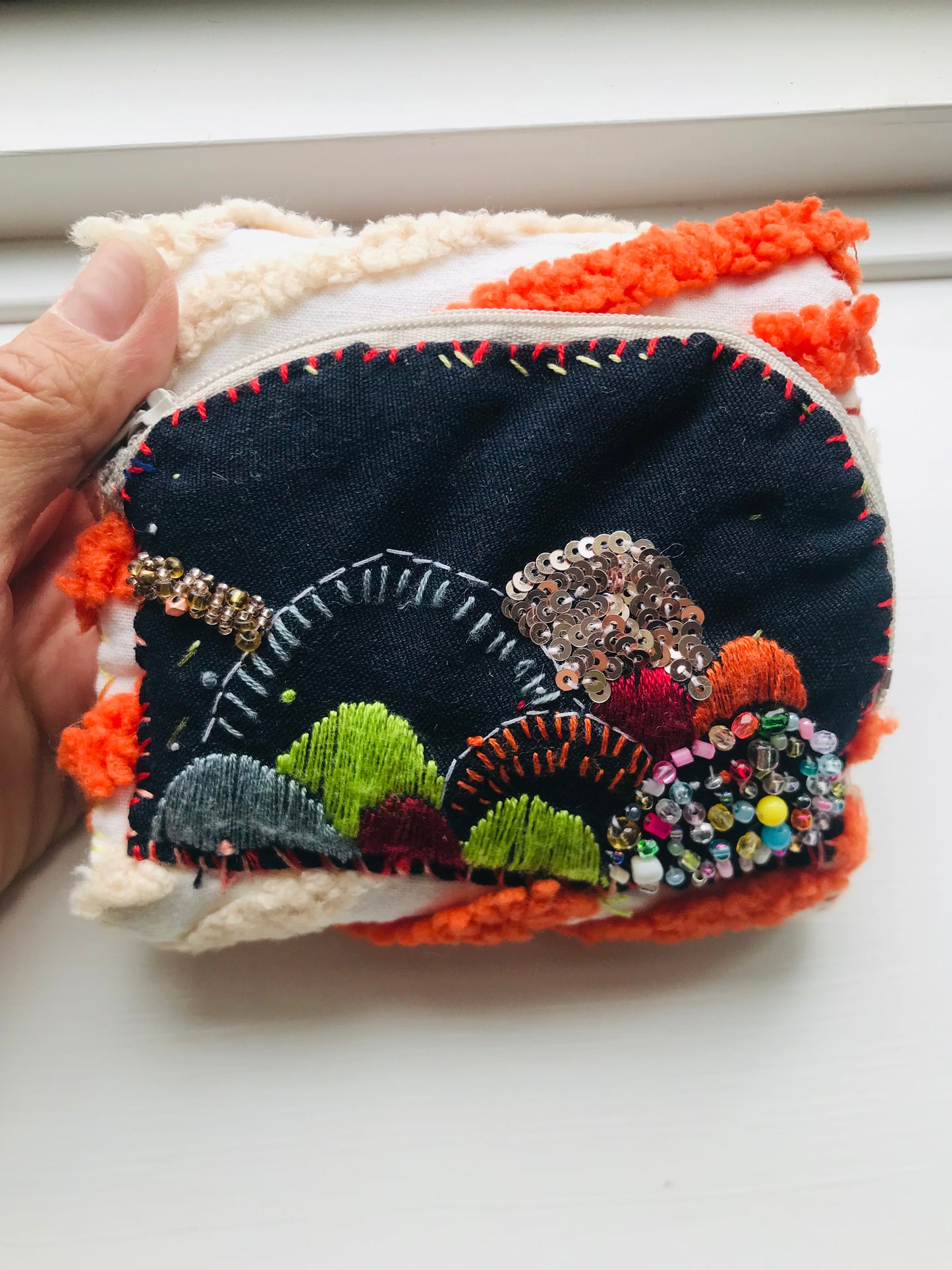 Wallet Fabric Wallet Handmade Hand-sewn Embroidered Patchwork Bi-fold 2056