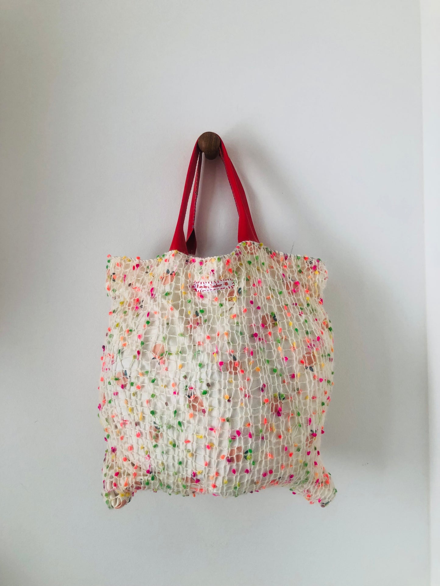 Bag 手縫いのバッグ 布製　編み物　トートバッグ　スローファッション　ハンドメイド　2499