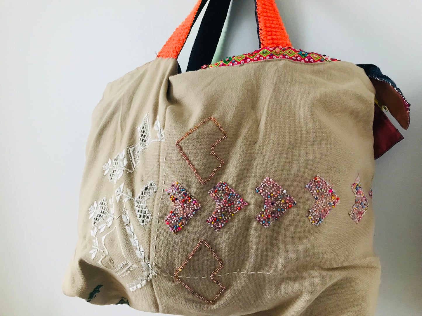 Bag   手縫いのバッグ　  布製　スローファッション　ハンドメイド　1890