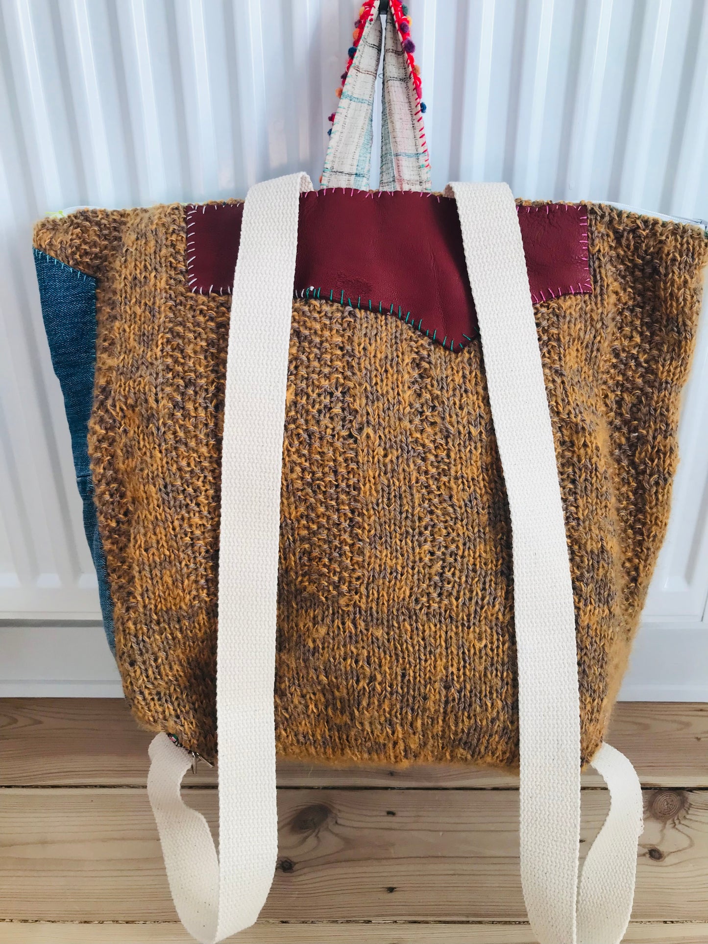 Rucksack Beaded Embroidered Hand Sewn Fabric Canvas 1586