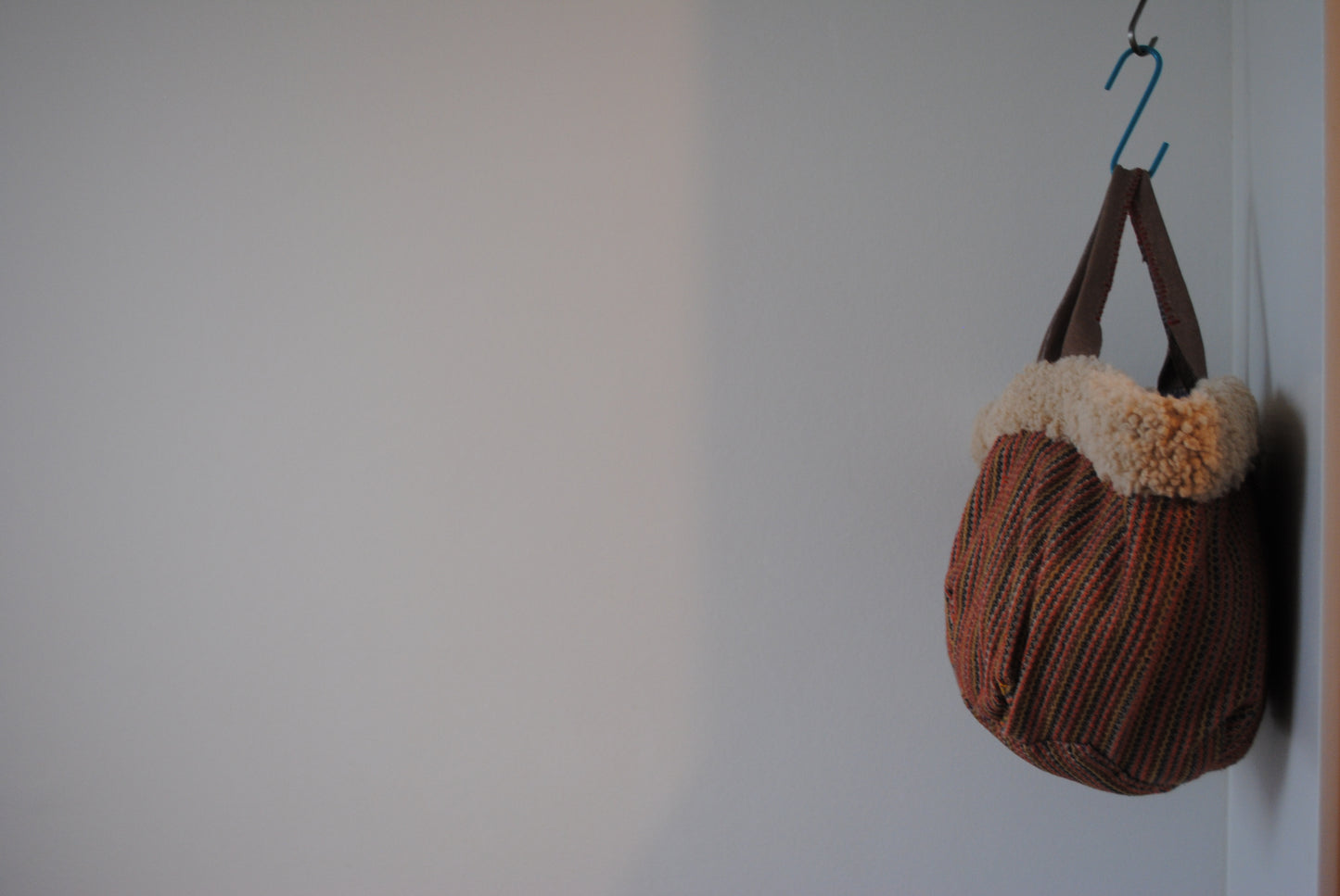 Bag Hand Sewn Bag Fabric Genuine Leather Handle Slow Fashion Handmade 1863 
