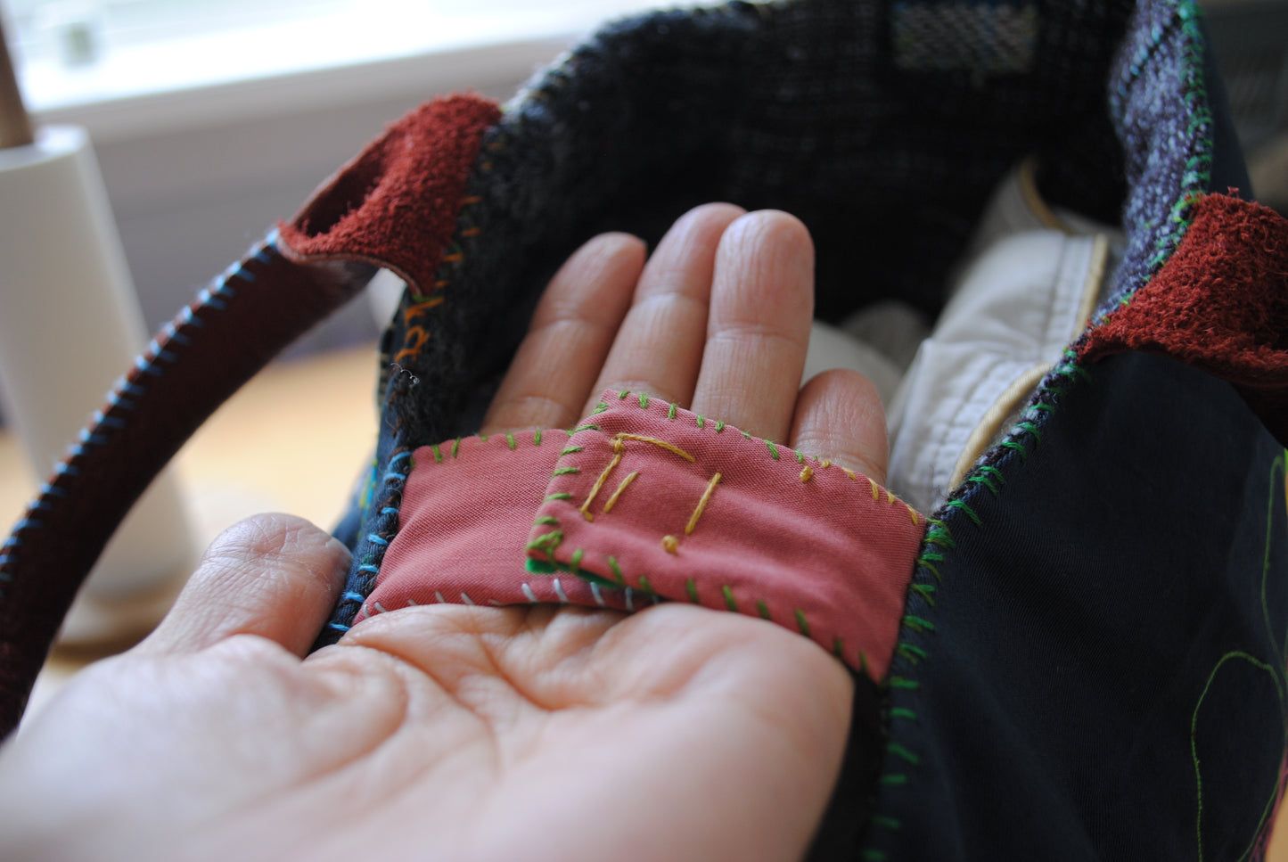 Bag   手縫いのバッグ　布製　スローファッション　ハンドメイド　2015