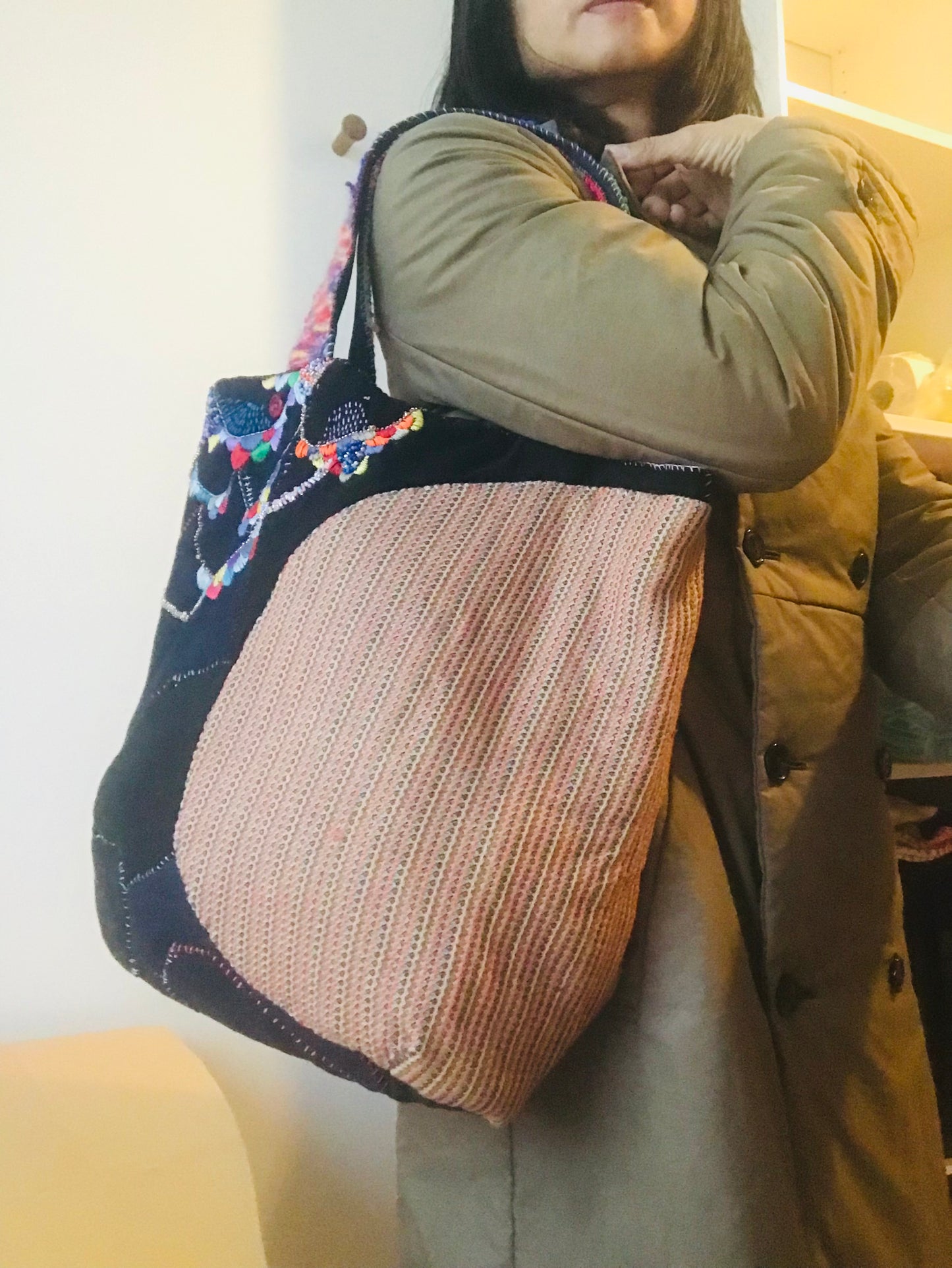 Håndsyet stoftaske, slow fashion, håndlavet, 1892 