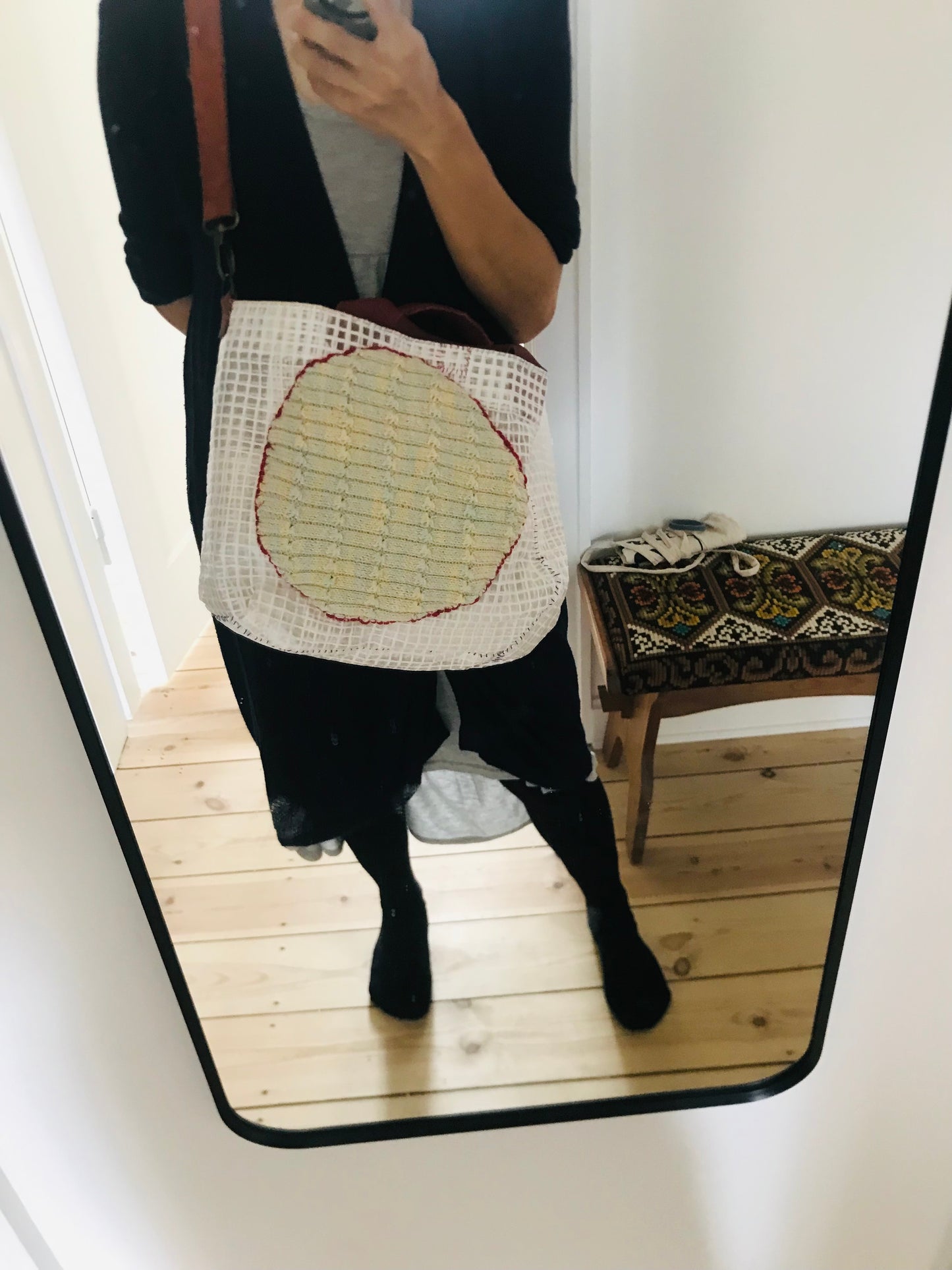 Bag   手縫いのバッグ　布製　スローファッション　ハンドメイド　2032