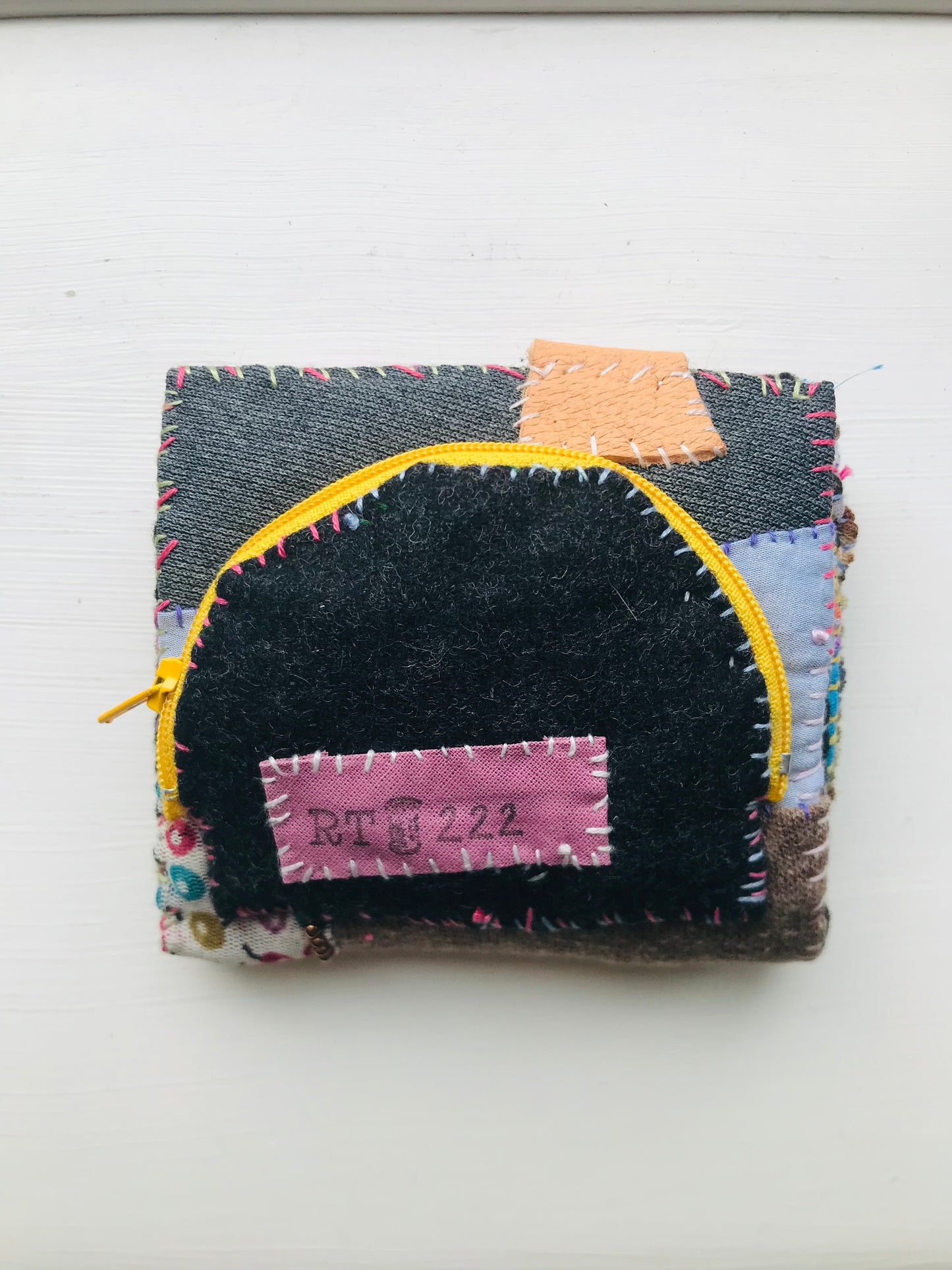Wallet Cloth Wallet Handmade Hand Sewn Embroidered Patchwork Bifold 1649