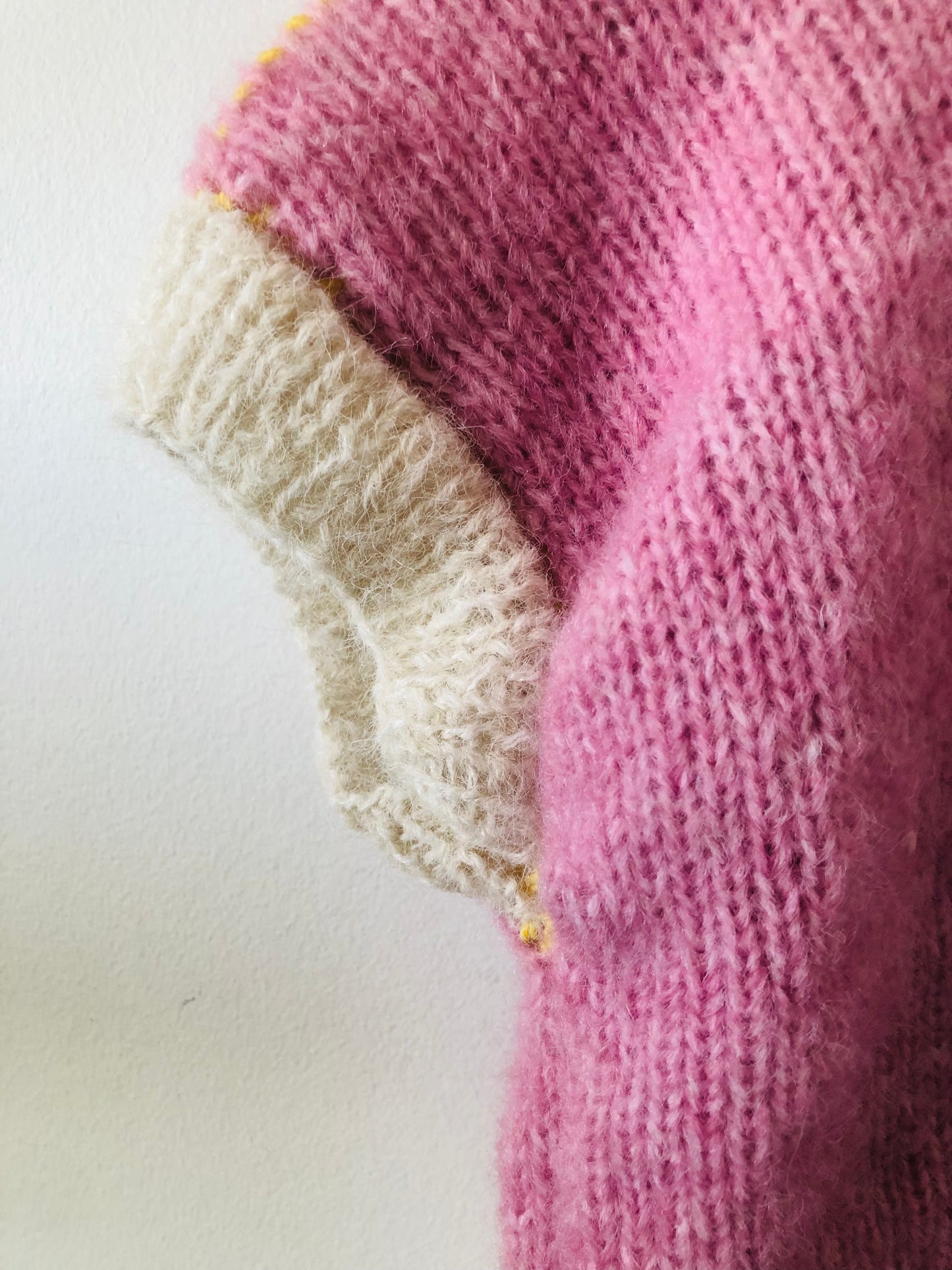 Vest Sweater Knitting Yarn Wool Mohair Slow fashion Fancy yarn Short-sleeved One-of-a-kind 2424
