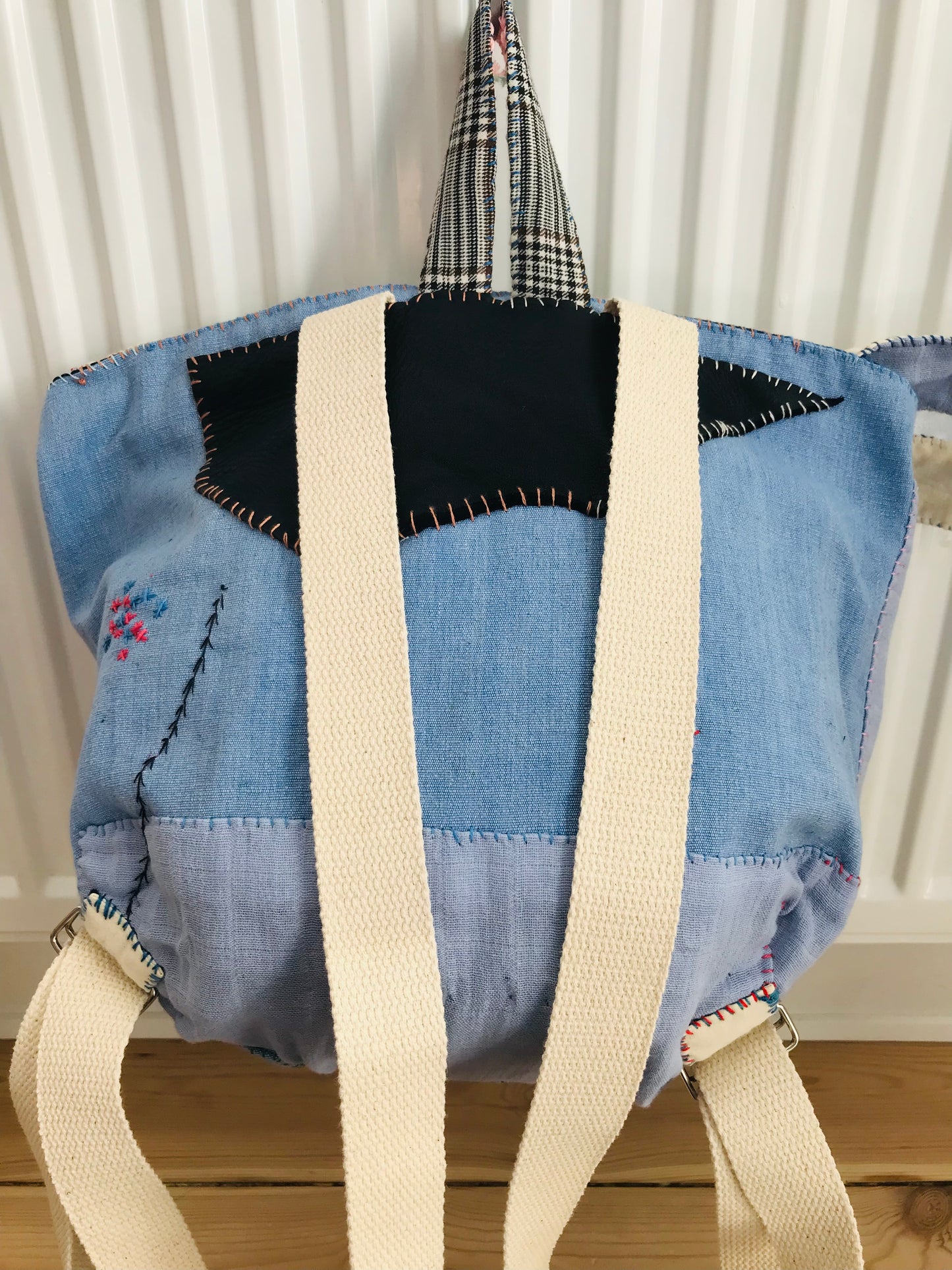 Rucksack Beaded Embroidered Hand Sewn Fabric Canvas 1586