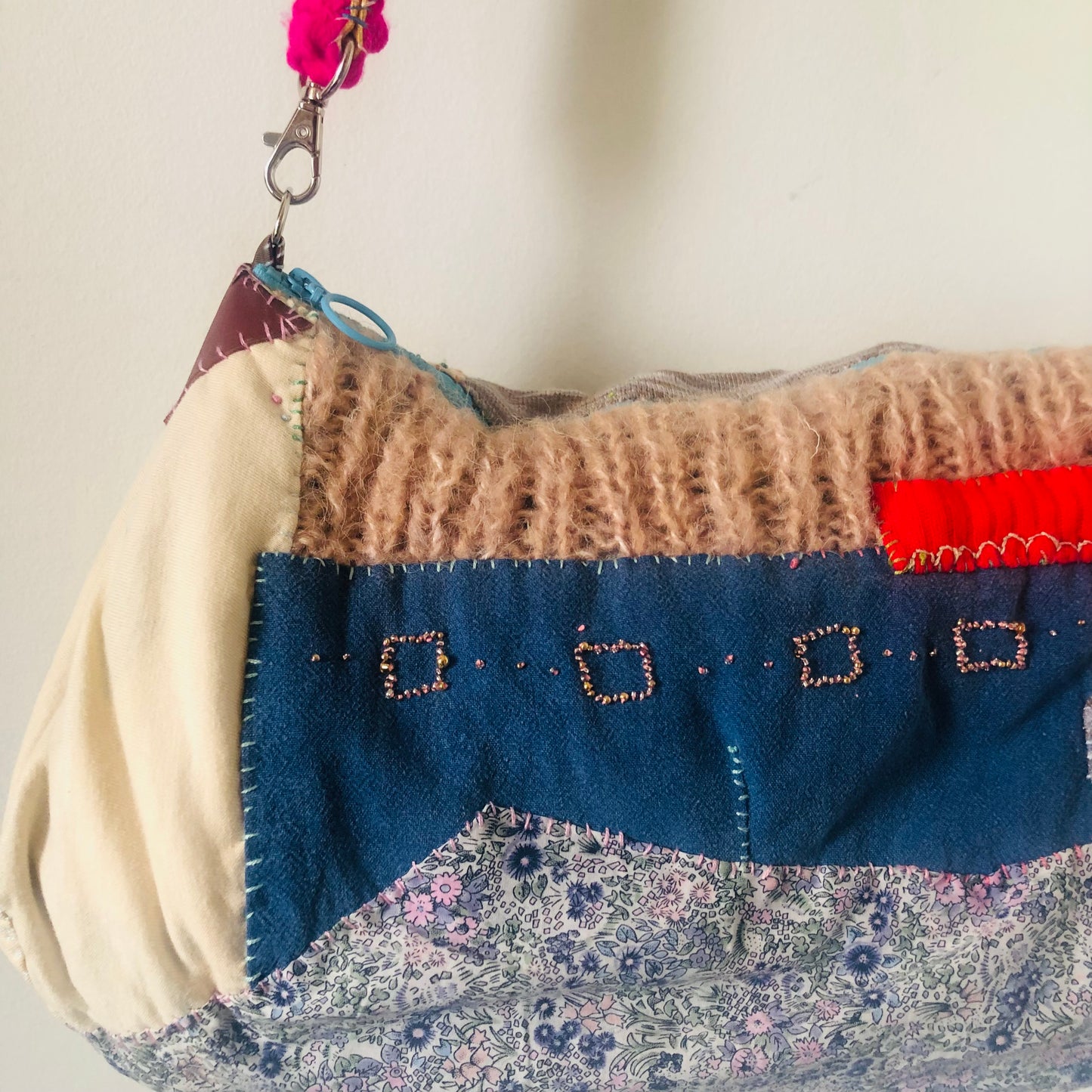 Bag, hand-sewn, fabric, shoulder bag, slow fashion, handmade, pouch 2416