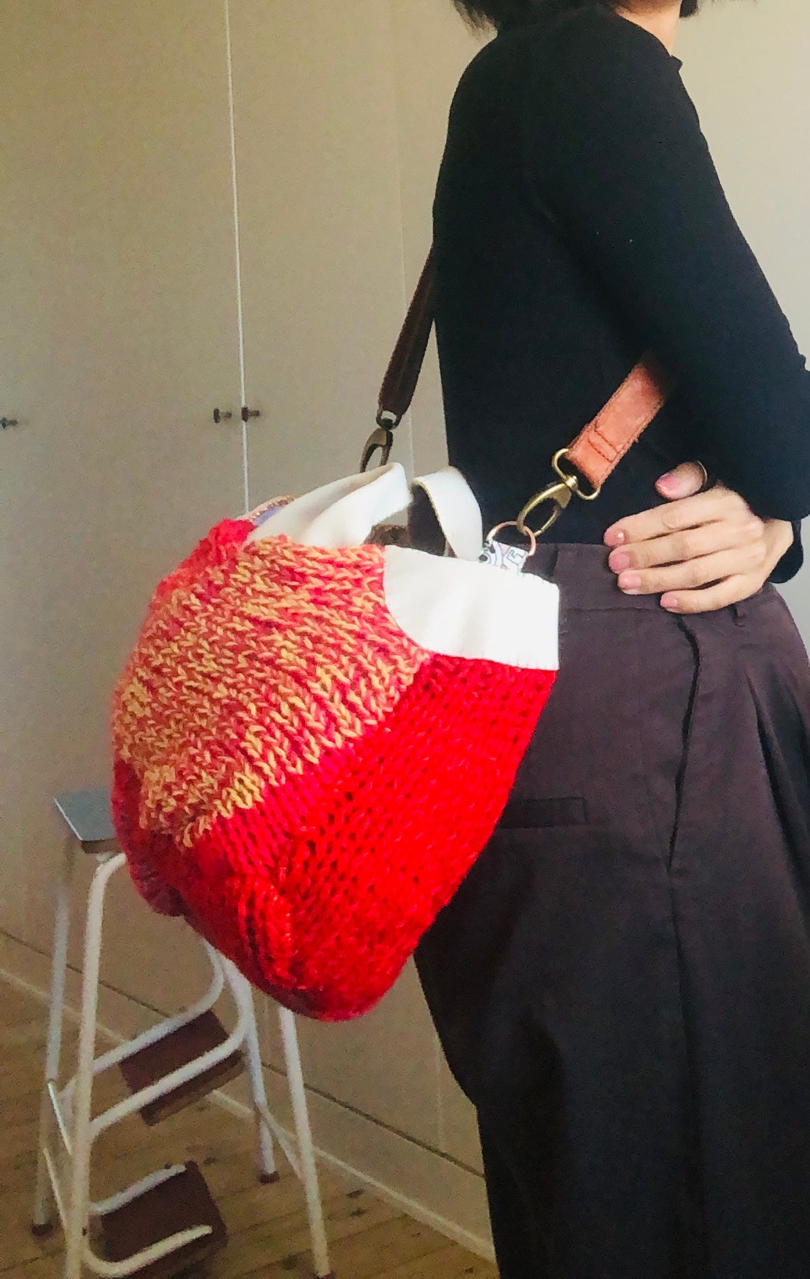 Bag 手縫いのバッグ 布製　トートバッグ　スローファッション　ハンドメイド　2538