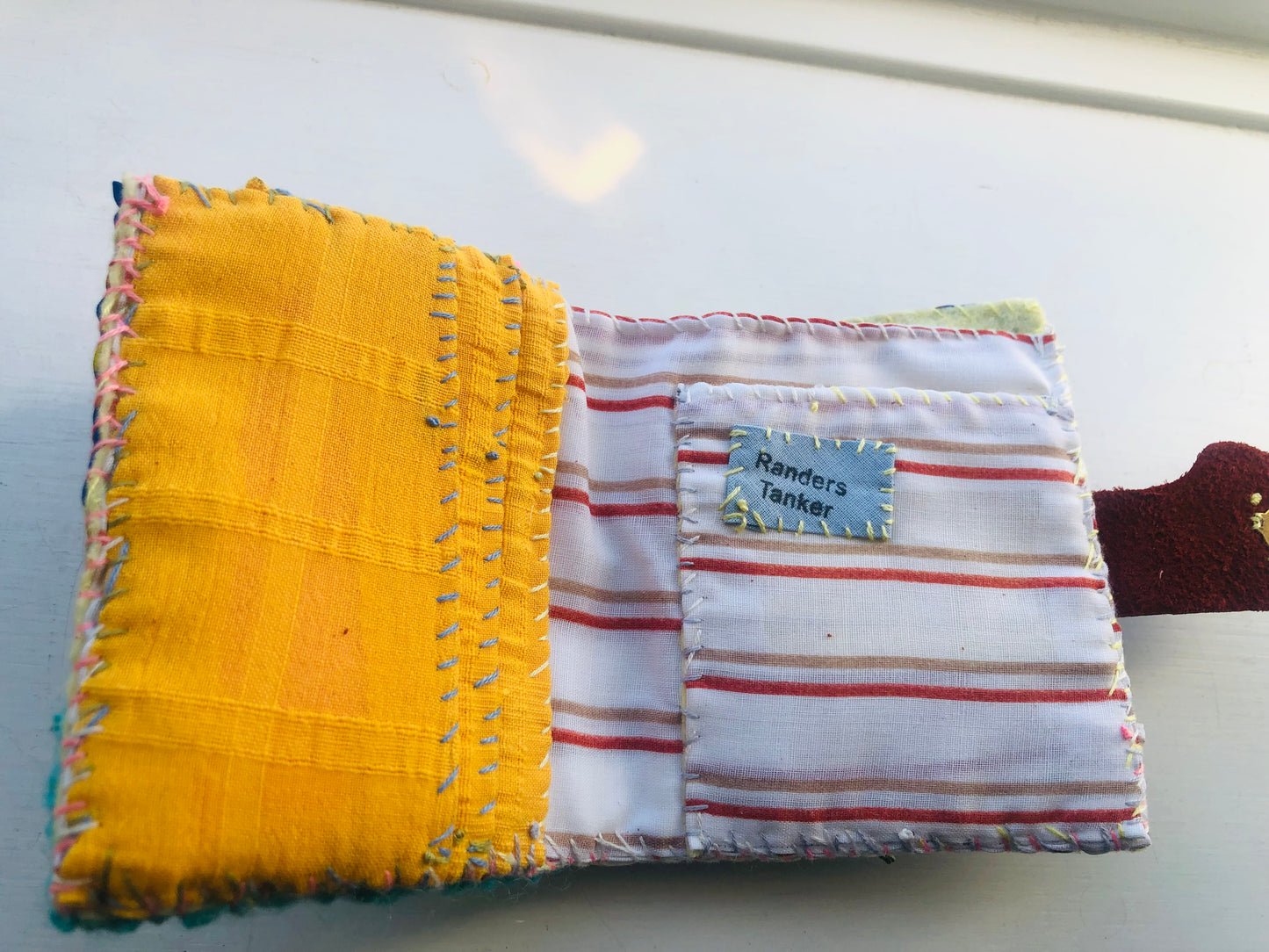 Wallet, fabric wallet, handmade, hand-sewn, embroidered, patchwork, bifold, 2442