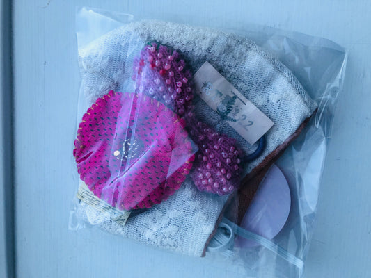 ヘミマァセット　 小物　ヘアゴム　手縫いマスク　布製　スローファッション　ハンドメイド　2463