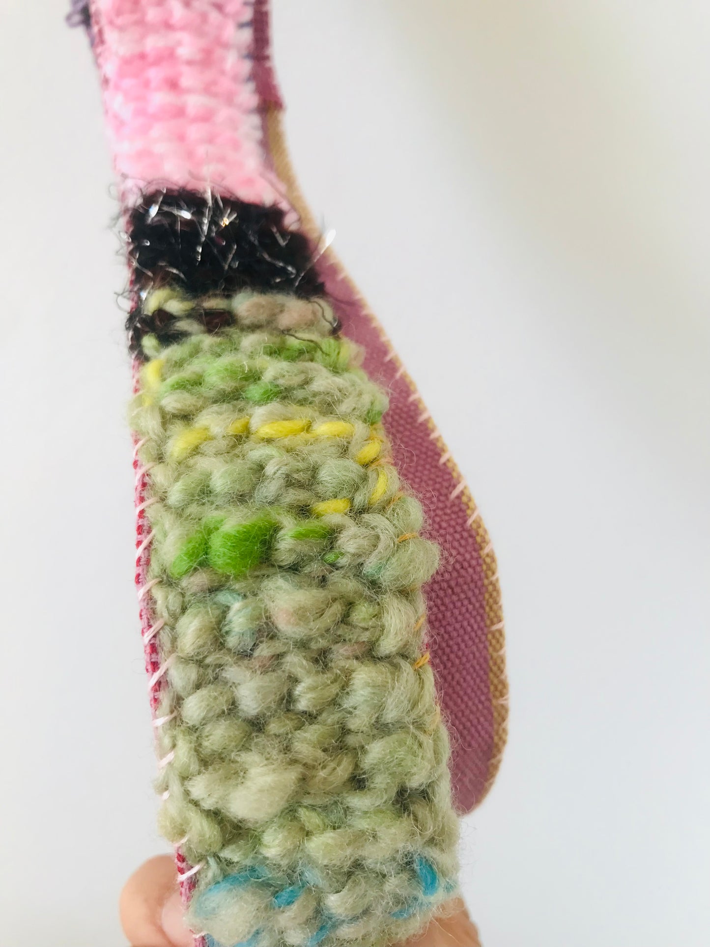strap  手編みのストラップ　　ウール　布製　毛糸　肩掛けストラップ　スローファッション　ハンドメイド　1901