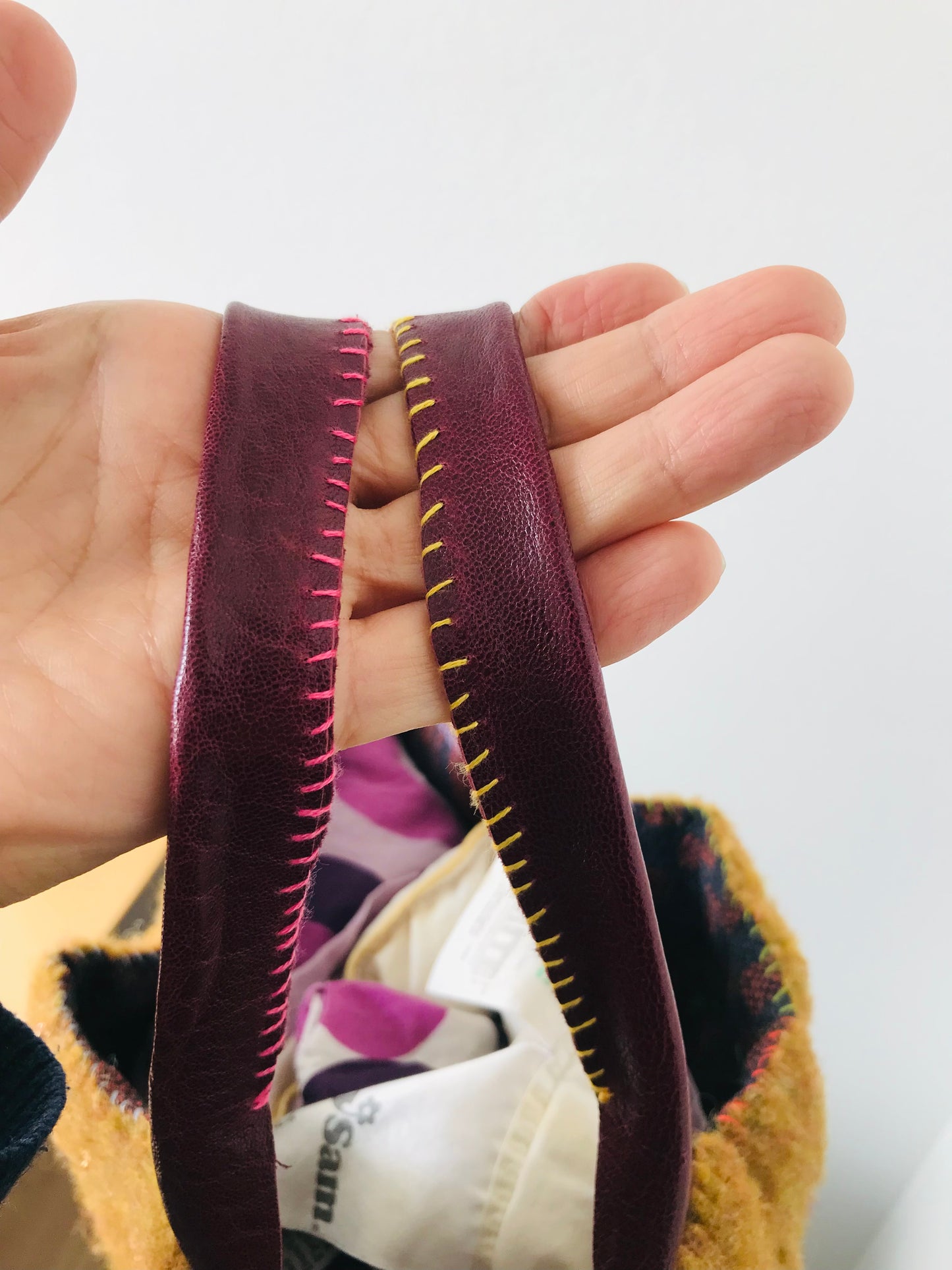 Bag   手縫いのバッグ　  布製　スローファッション　ハンドメイド　1864