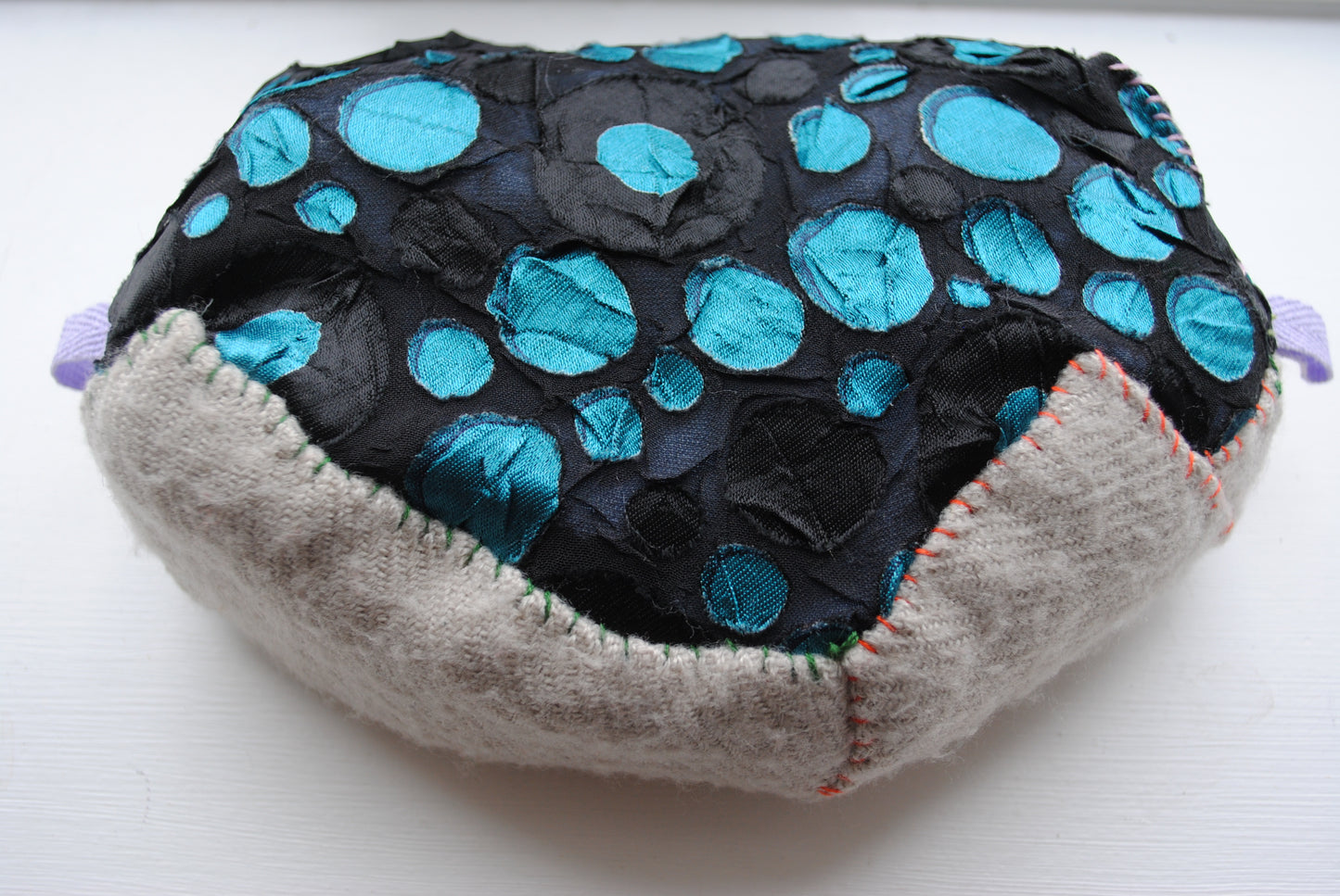 Pouch hand sewn cloth handmade bead embroidery 1792