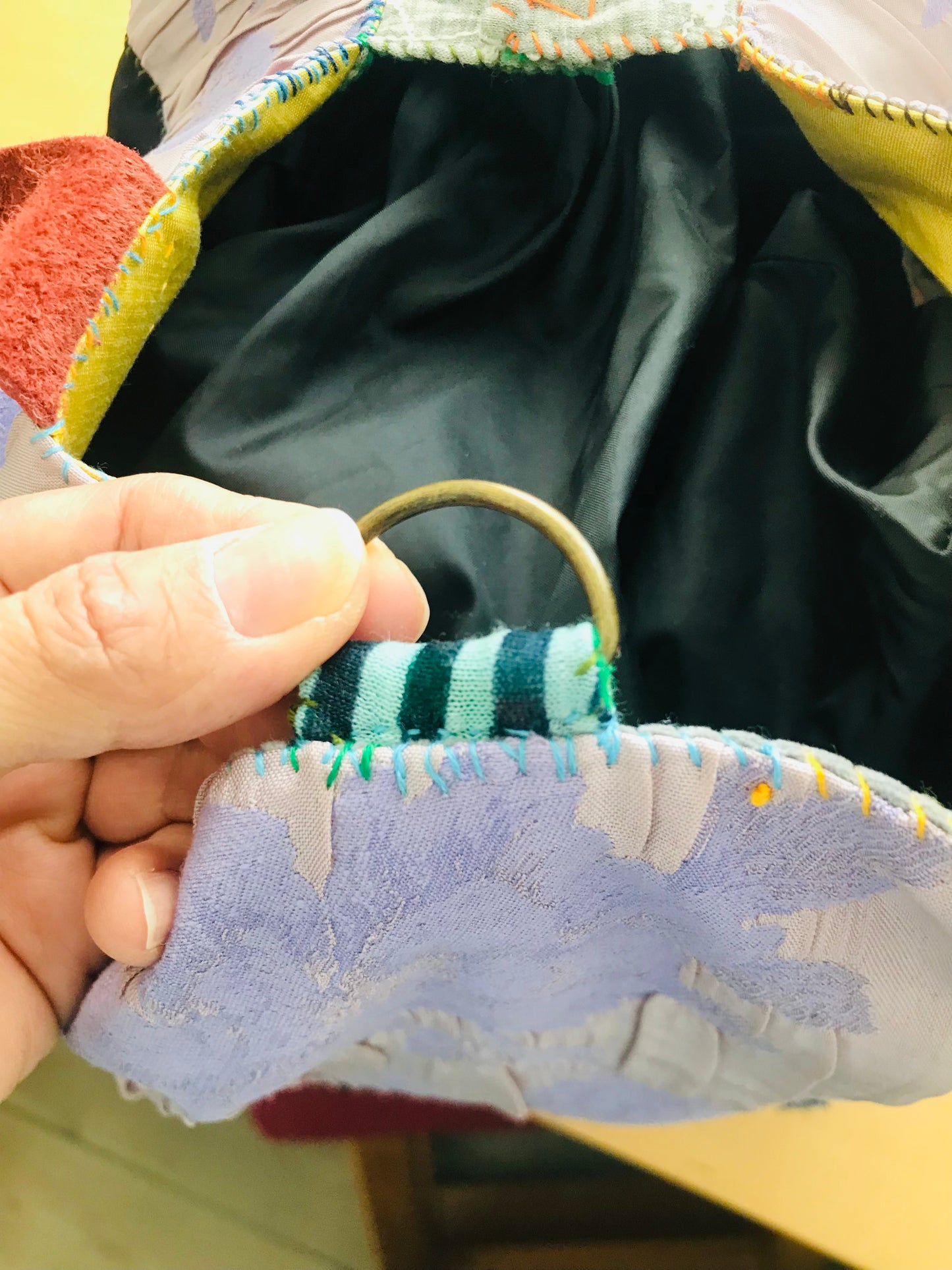 Bag   手縫いのバッグ　布製　スローファッション　ハンドメイド　2003